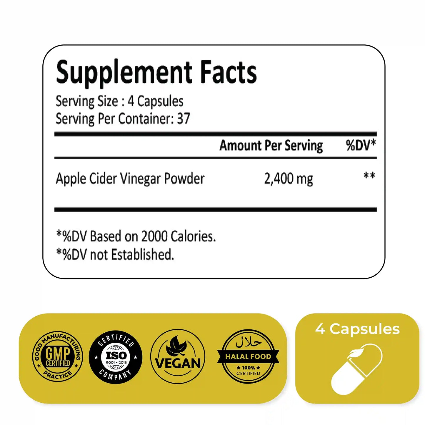 Natrolina Apple Cider Vinegar 2400mg, 150 Capsules