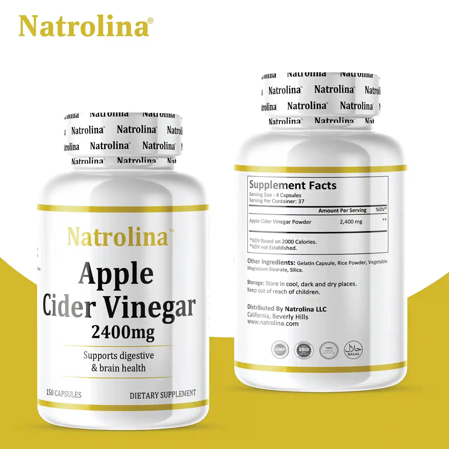 Natrolina Apple Cider Vinegar 2400mg, 150 Capsules