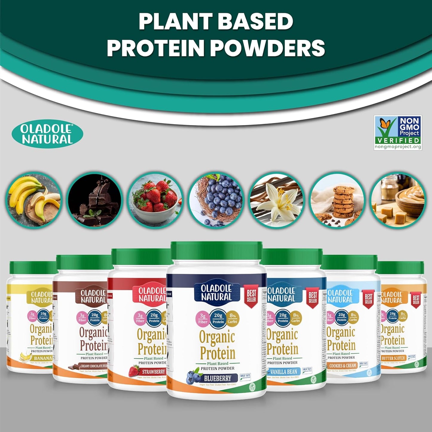 Oladole Natural Plant Based Organic Protein Powder - 1kg (Banana)