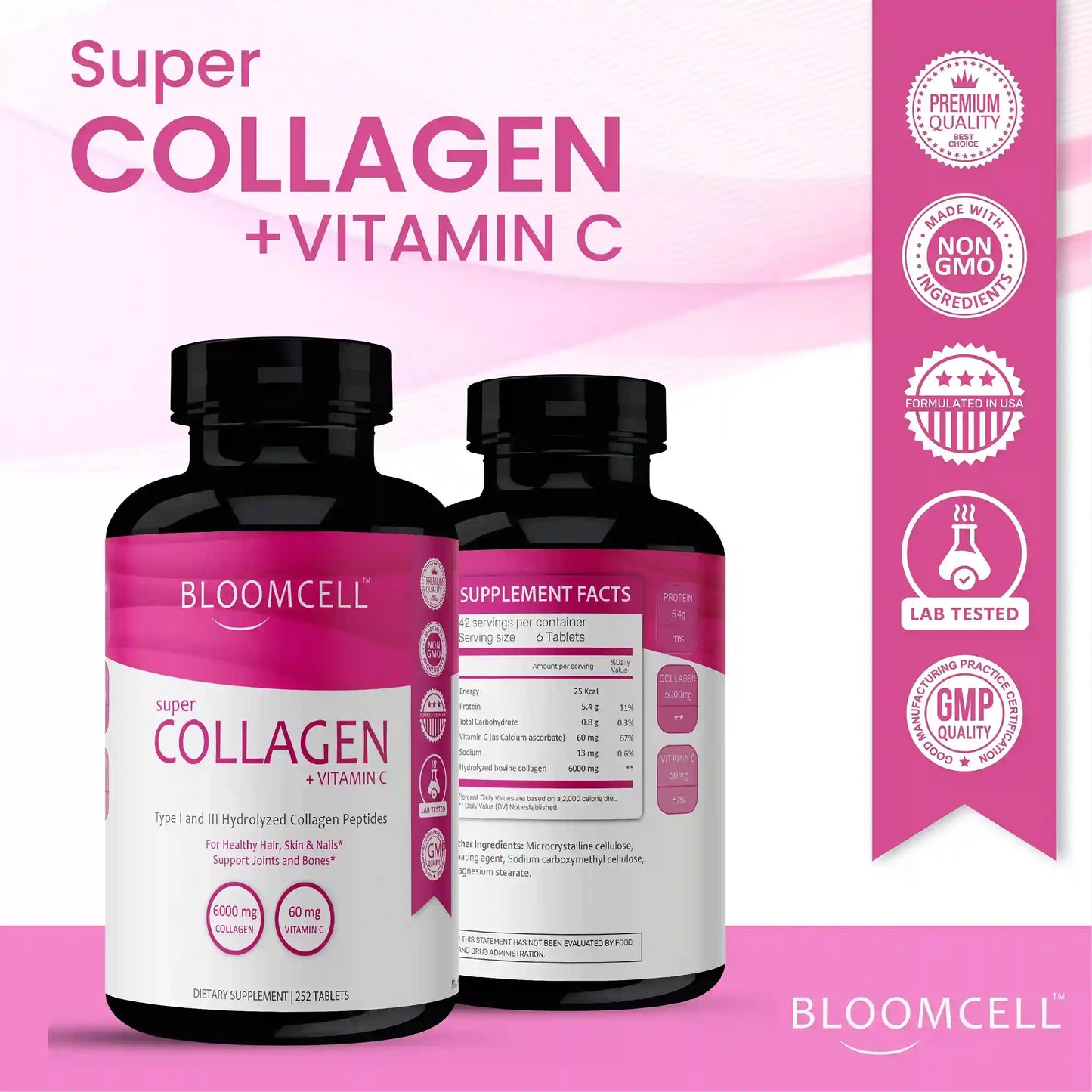 Bloomcell Super Collagen + Vitamin C- 252Tablets