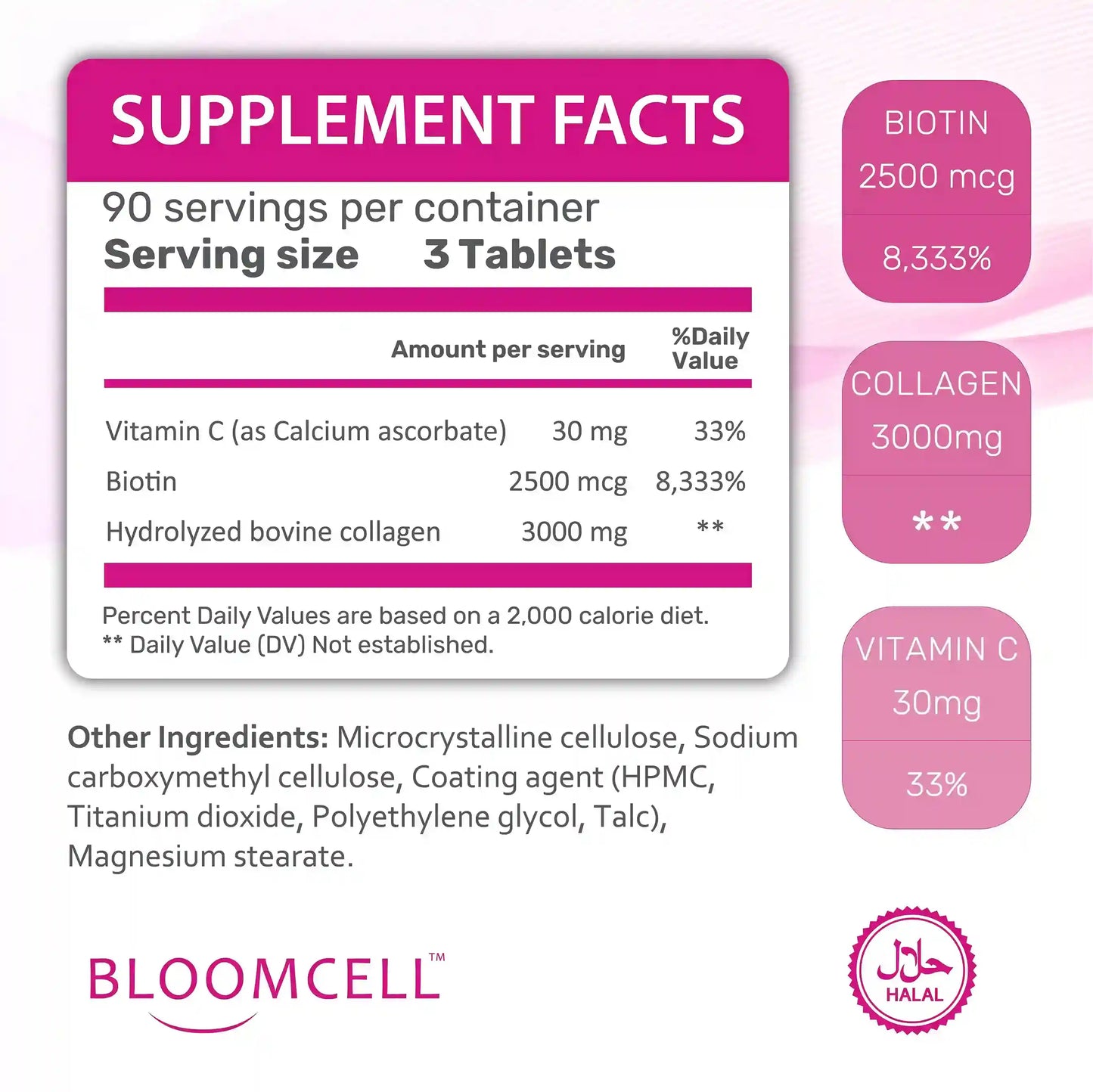 Bloomcell Super Collagen + Biotin- 270 Tablets ,Type 1& 3
