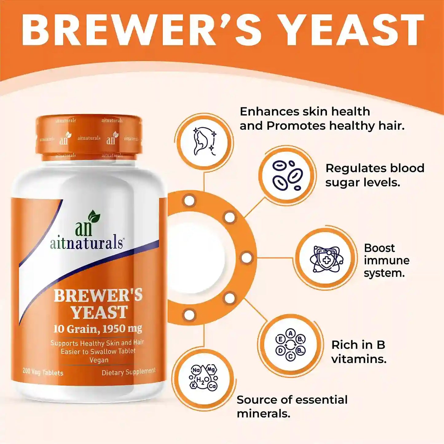 Brewer's Yeast Tablets | 200 Tablets 1950mg