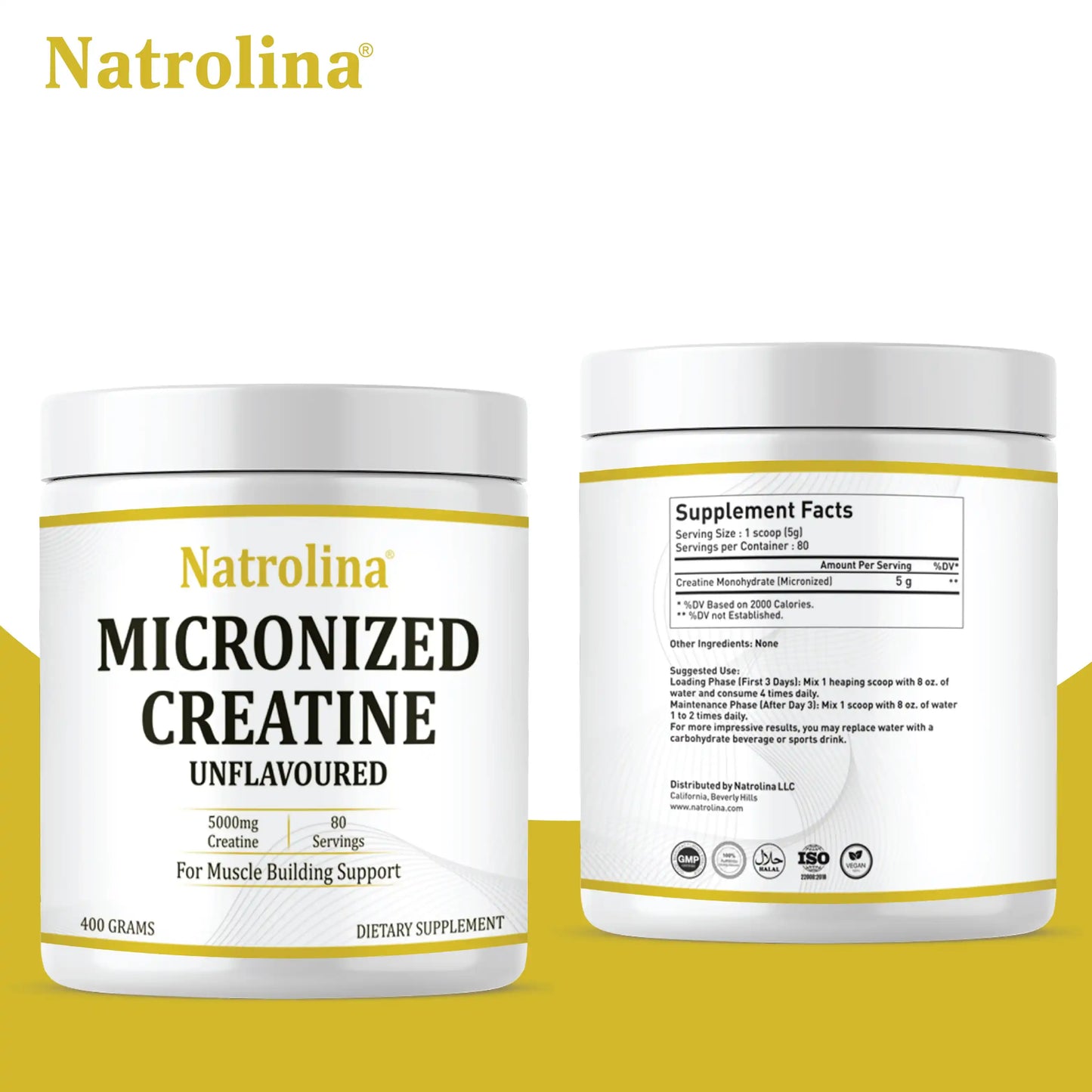 Natrolina Micronized Creatine Monohydrate Powder
