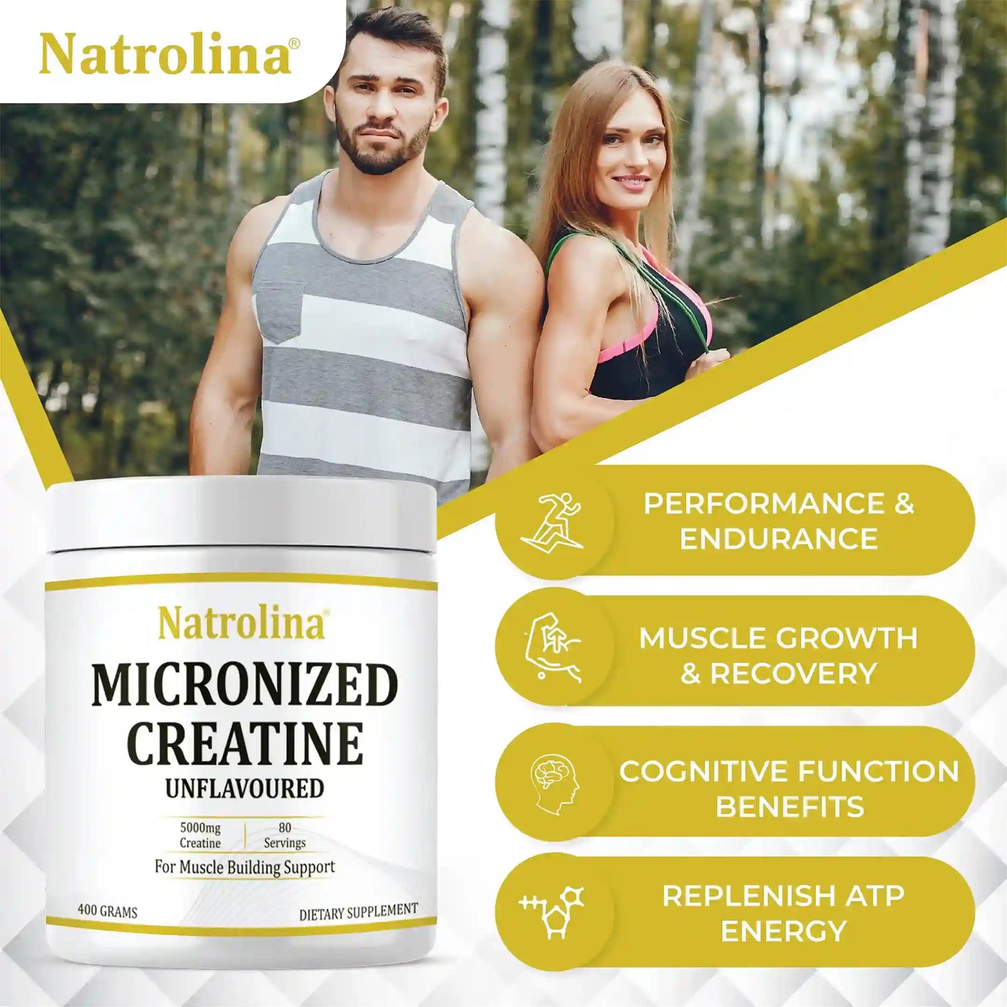 Natrolina Micronized Creatine Monohydrate Powder