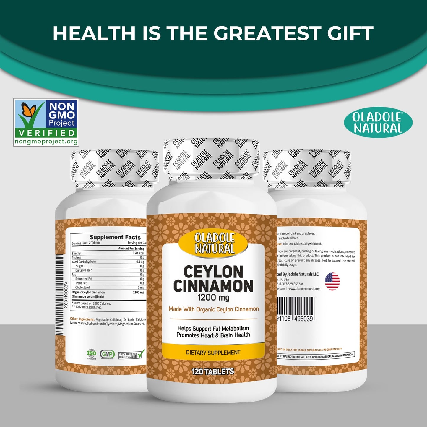 Organic Ceylon Cinnamon 1200mg 120 Tablets