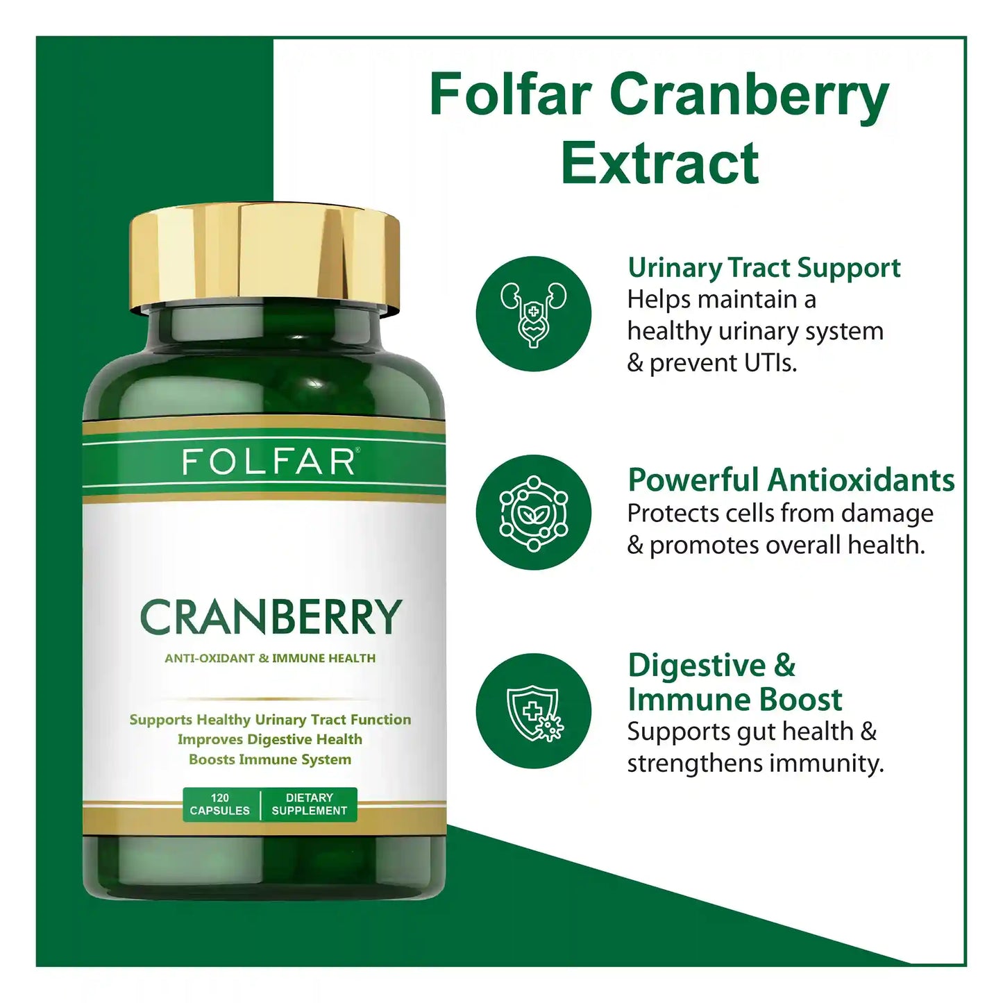 Folfar Cranberry Extract 120 Capsules