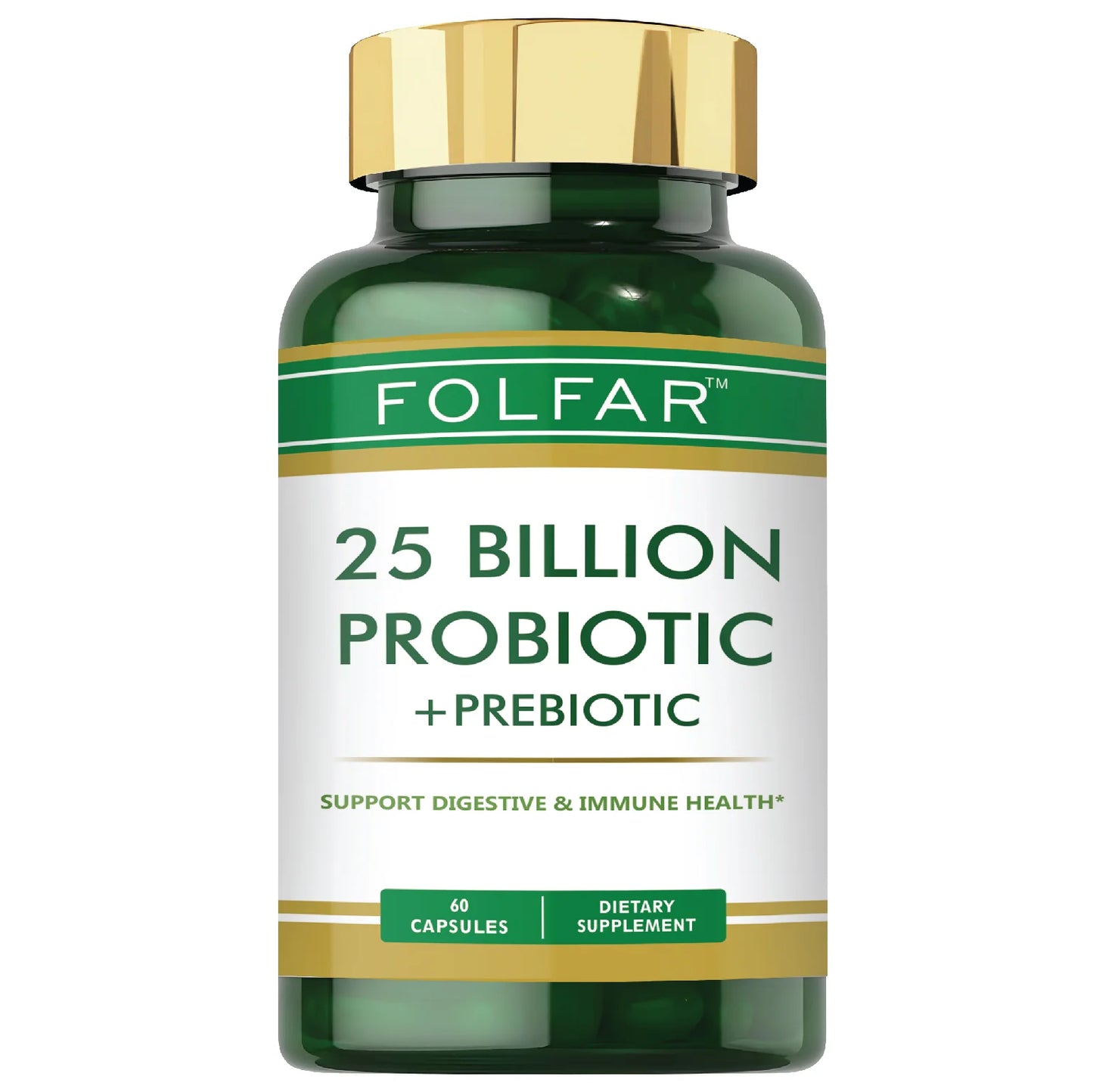 Folfar 25 Billion Probiotic & Prebiotic - 60 Capsules