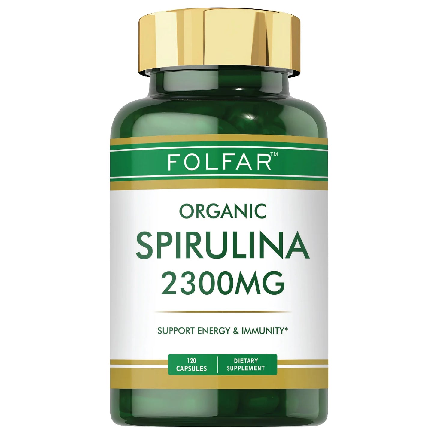 Folfar Organic Spirulina 2300mg - 120 Capsules