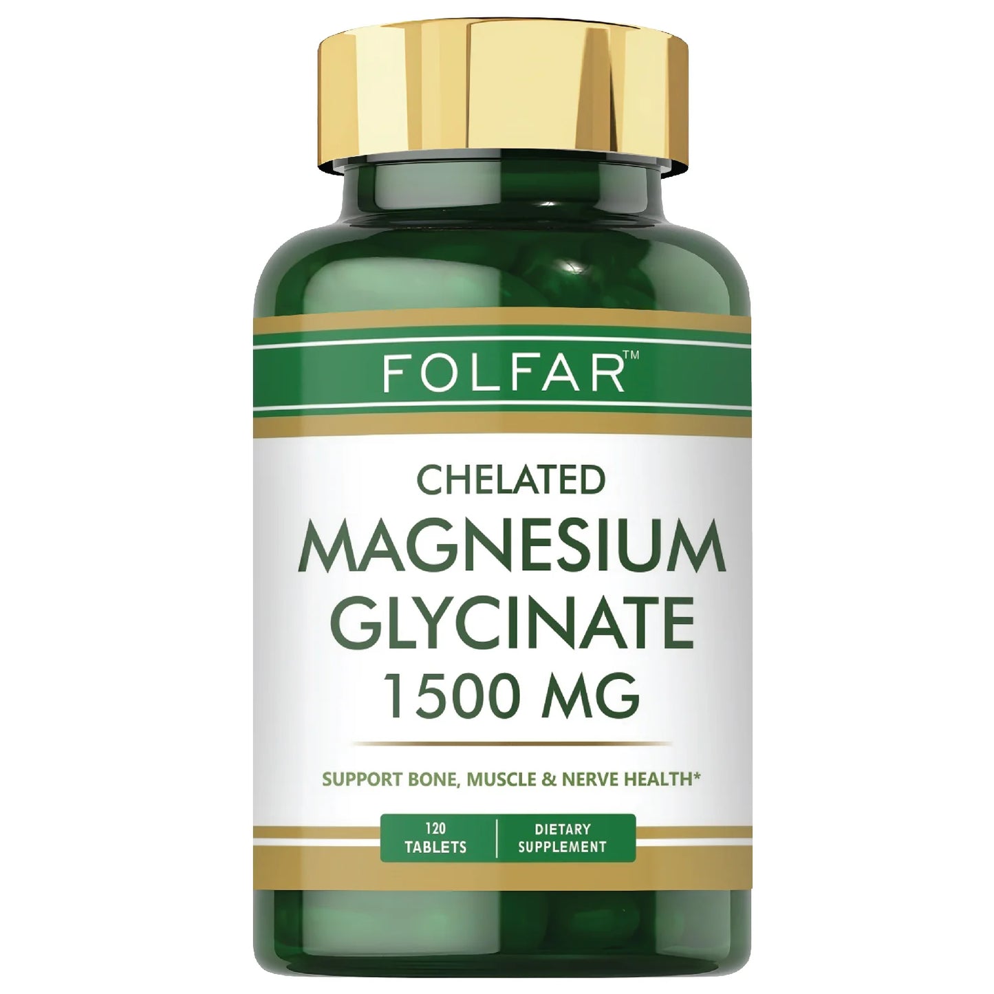 Folfar Magnesium Glycinate 1500mg, 120 Tablets