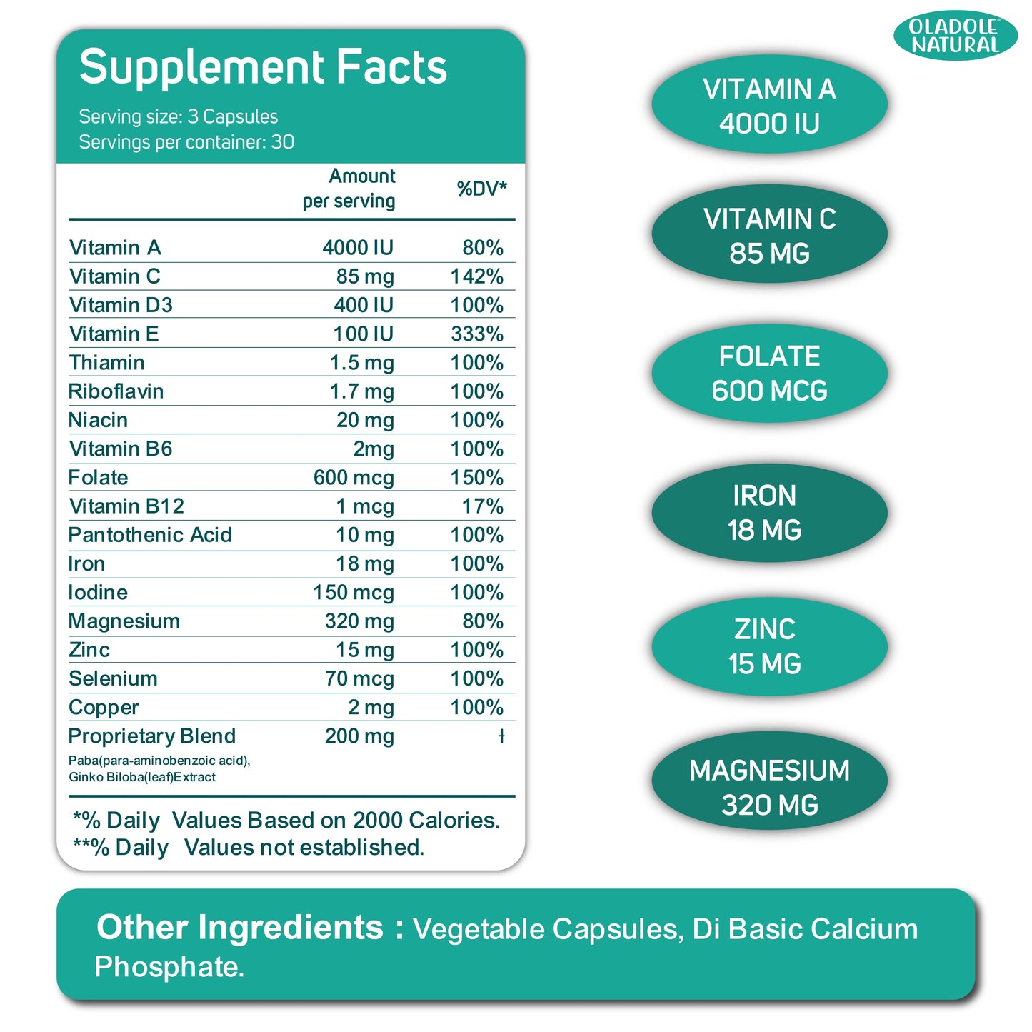 Fertility Prenatal Vitamins 90 Capsules