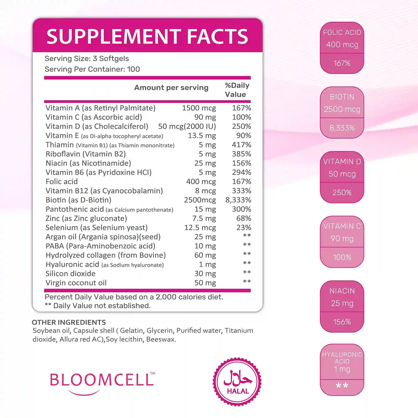 Bloomcell Hair, Skin & Nail- 300 Softgels