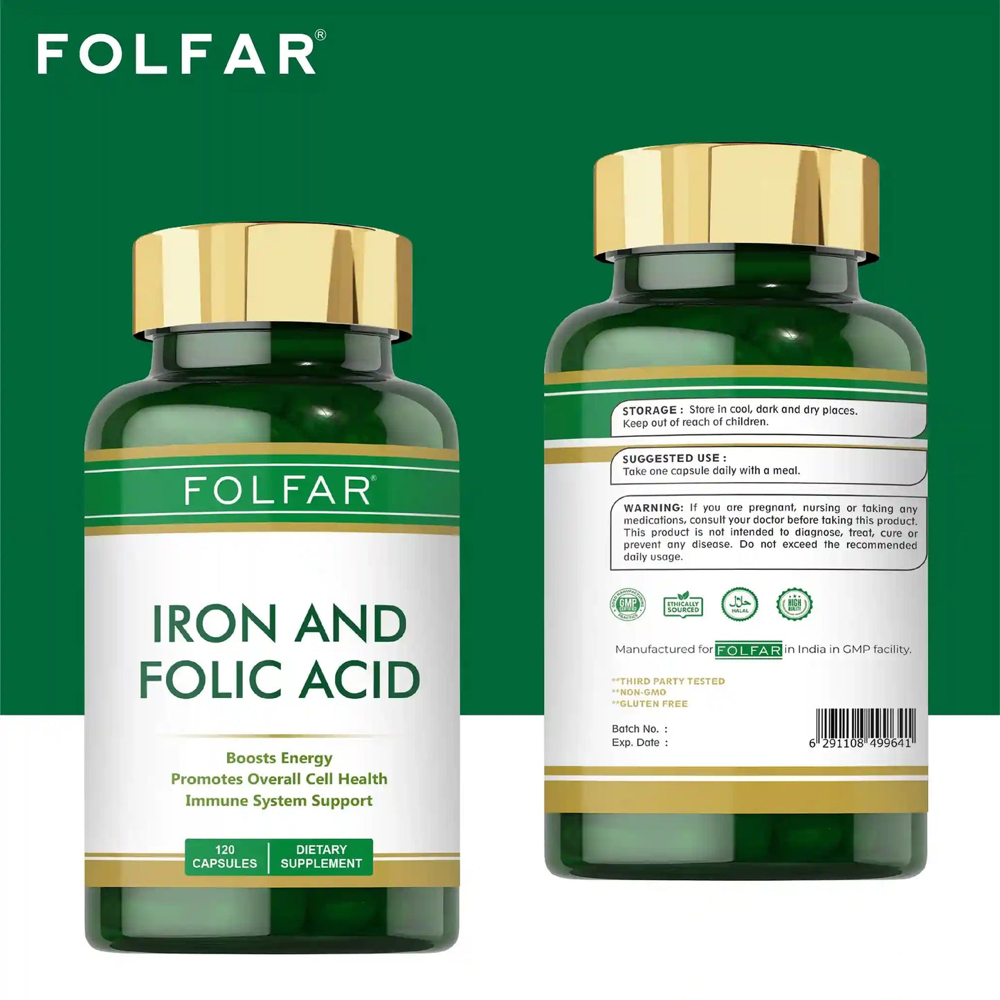 Folfar Iron+Folic Acid 120 Capsules