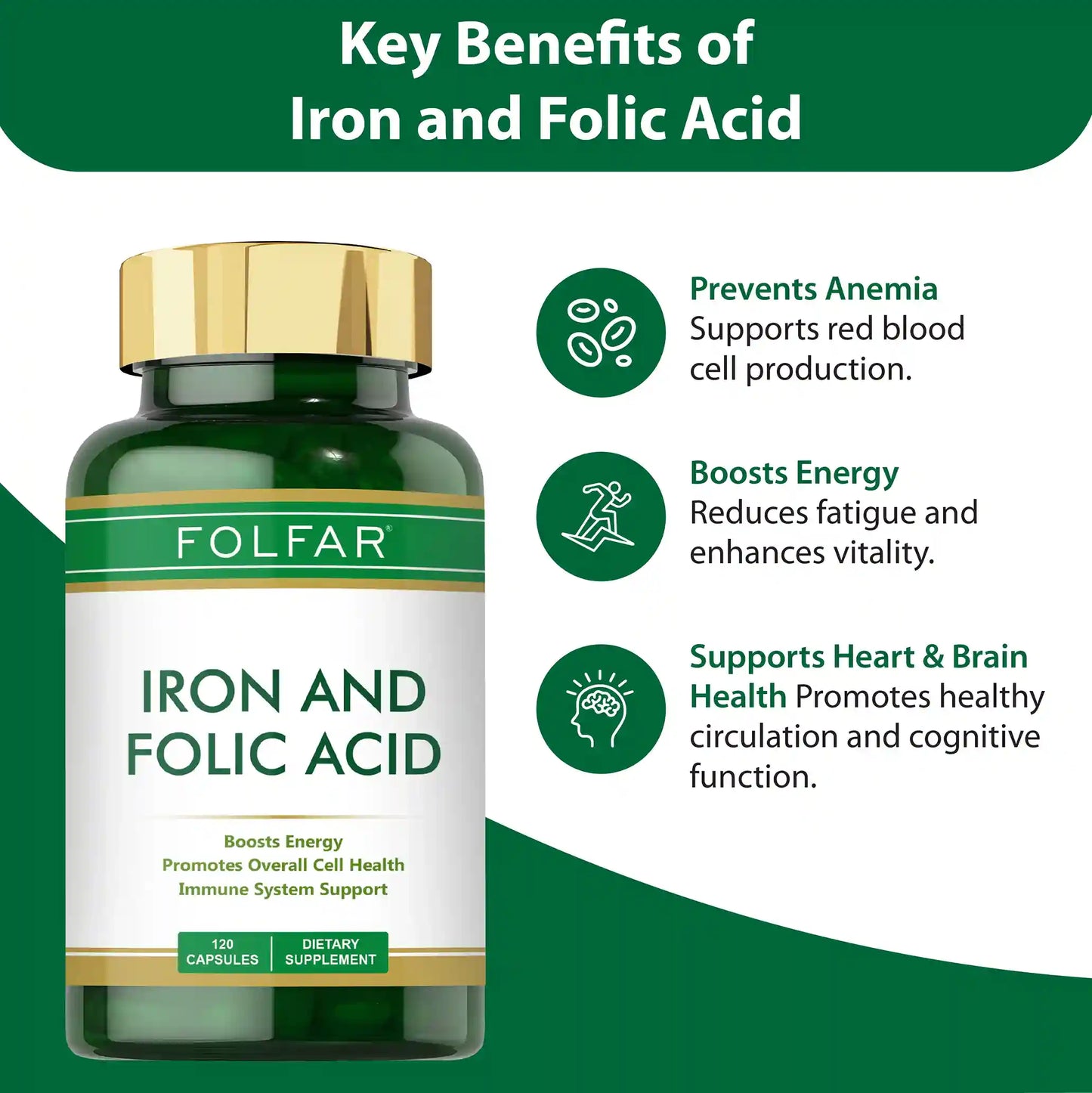 Folfar Iron+Folic Acid 120 Capsules