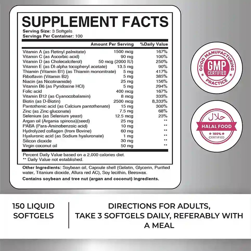 Lilfull Hair, Skin & Nails 150 Softgels
