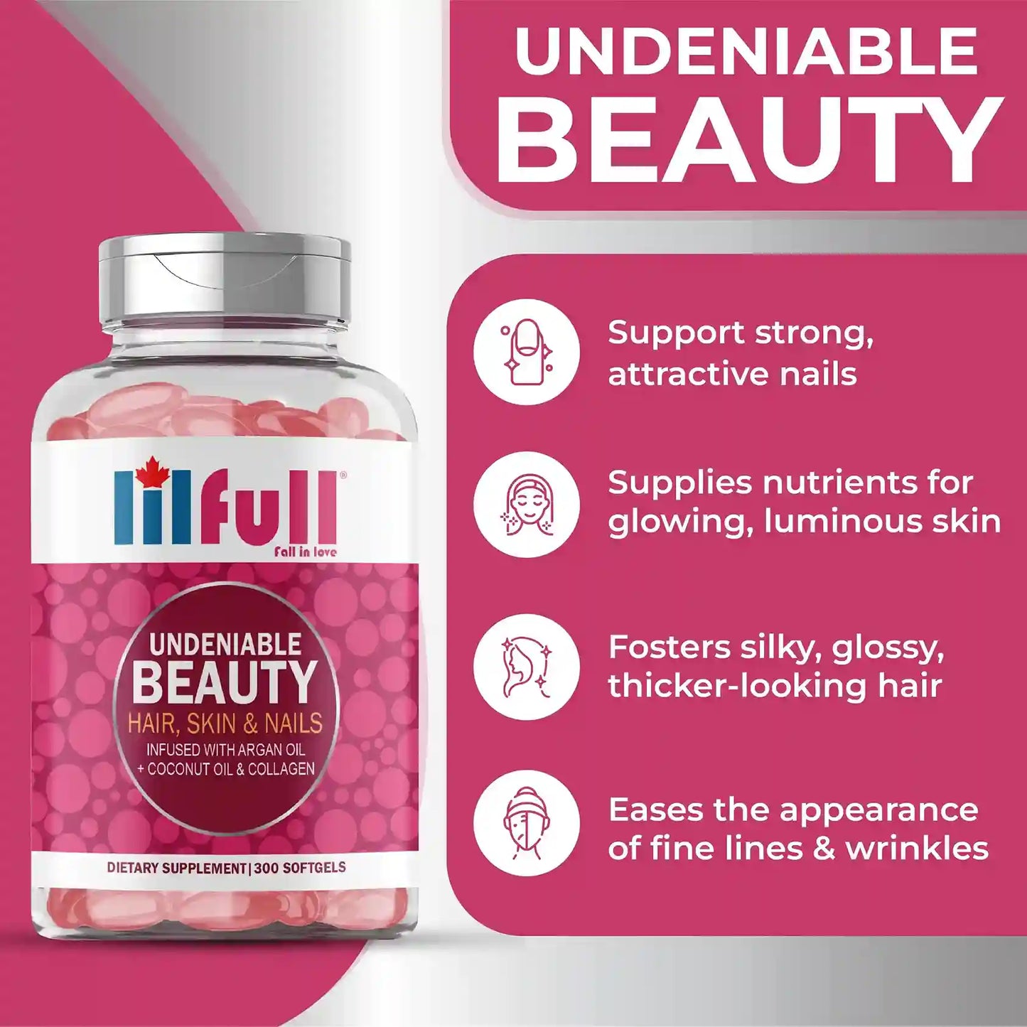 Lilfull Hair, Skin & Nails 300 Softgels