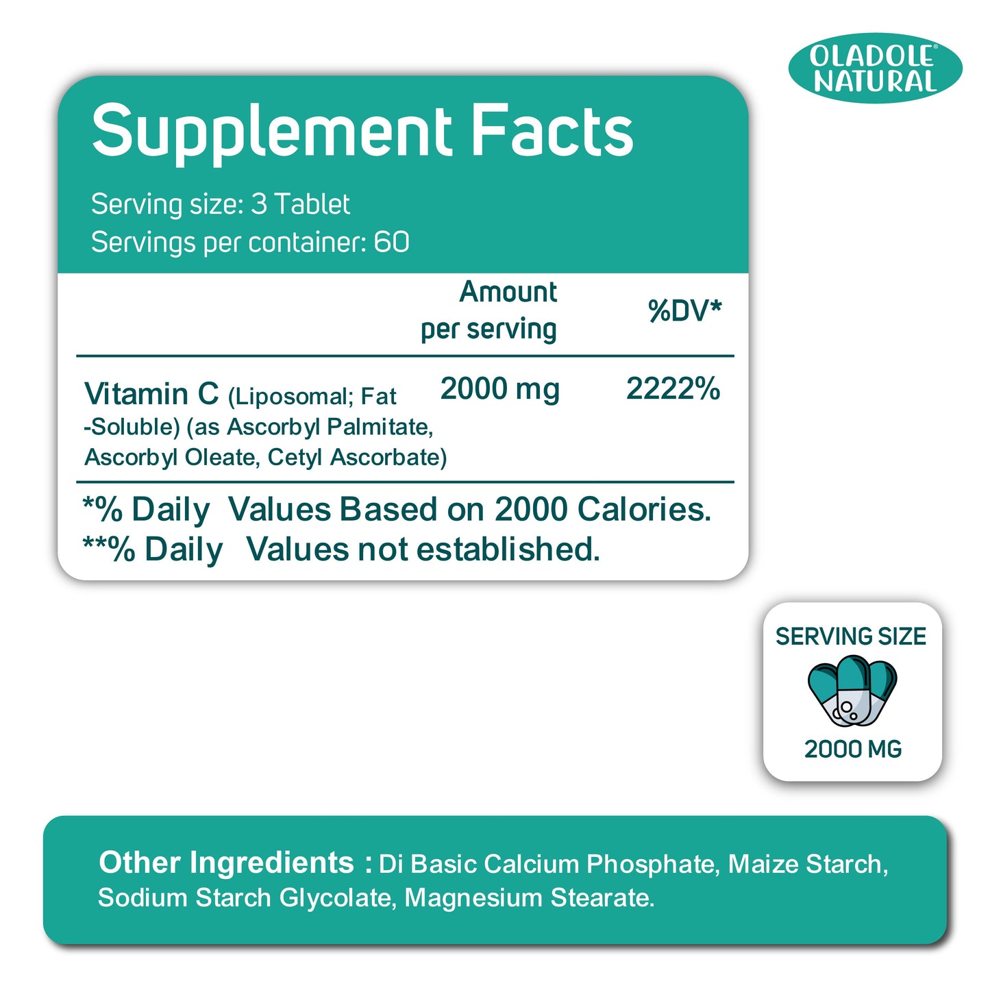 Liposomal Vitamin C 2000mg- 180 Tablets