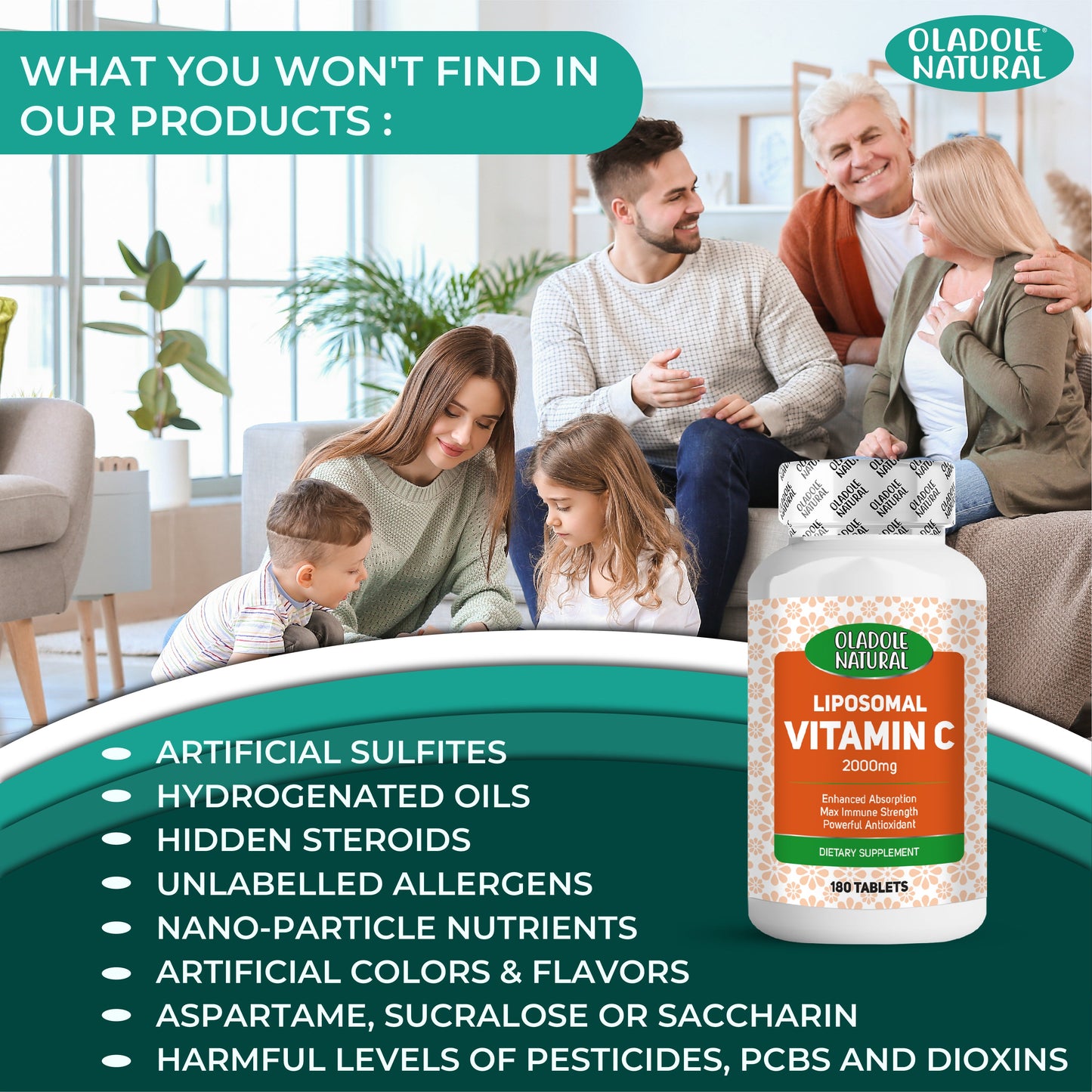 Liposomal Vitamin C 2000mg- 180 Tablets
