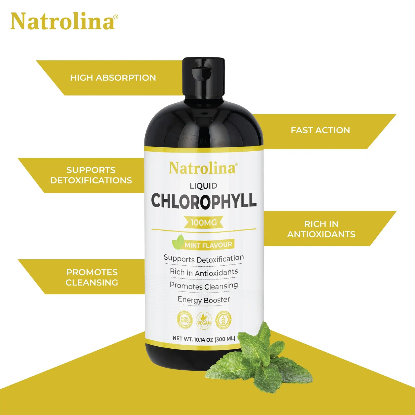 Natrolina Liquid Chlorophyll 300ml – Mint Flavor