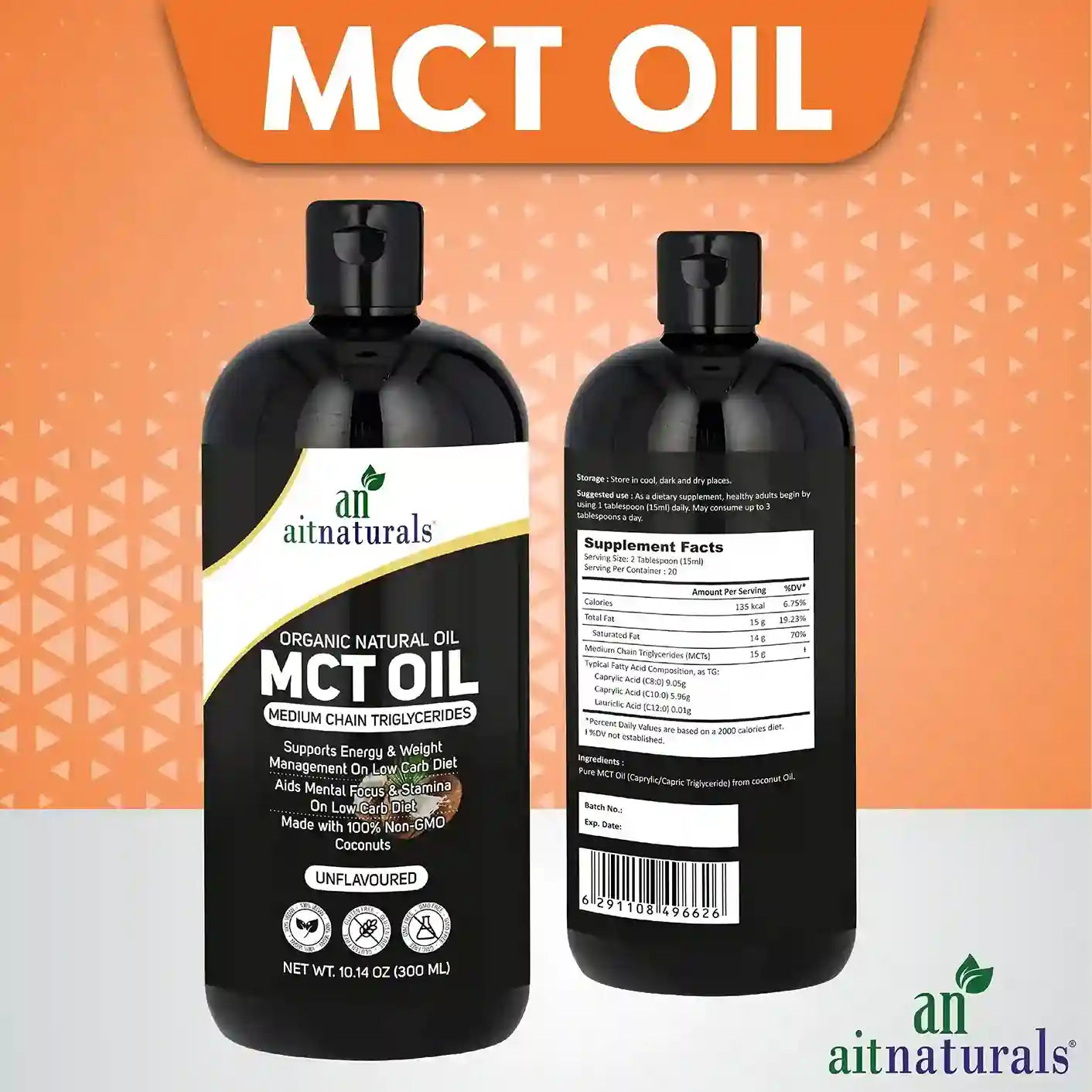 Aitnaturals Organic MCT Oil from Coconuts