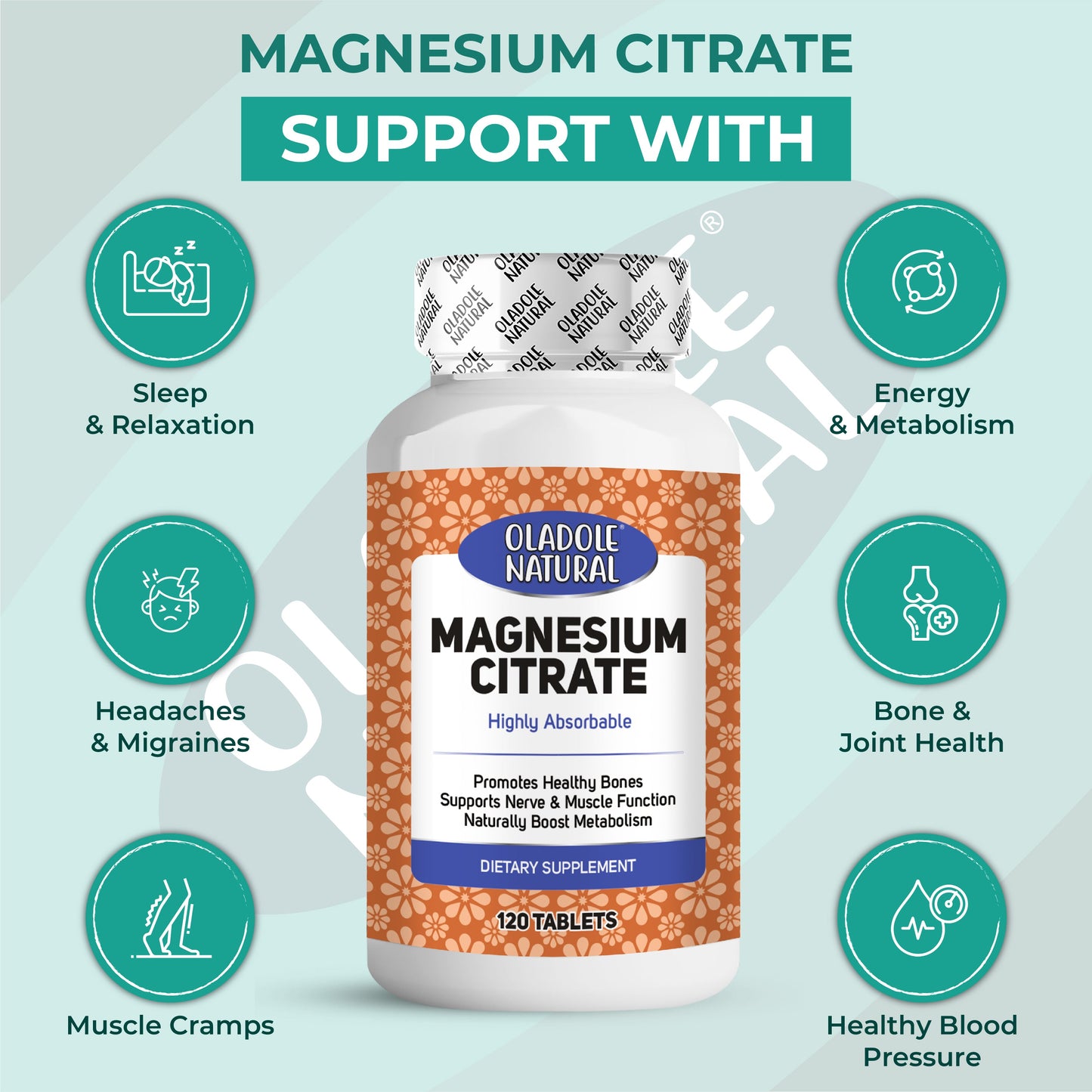 Highly Absorbable Magnesium Citrate 420Mg 120 Tablets