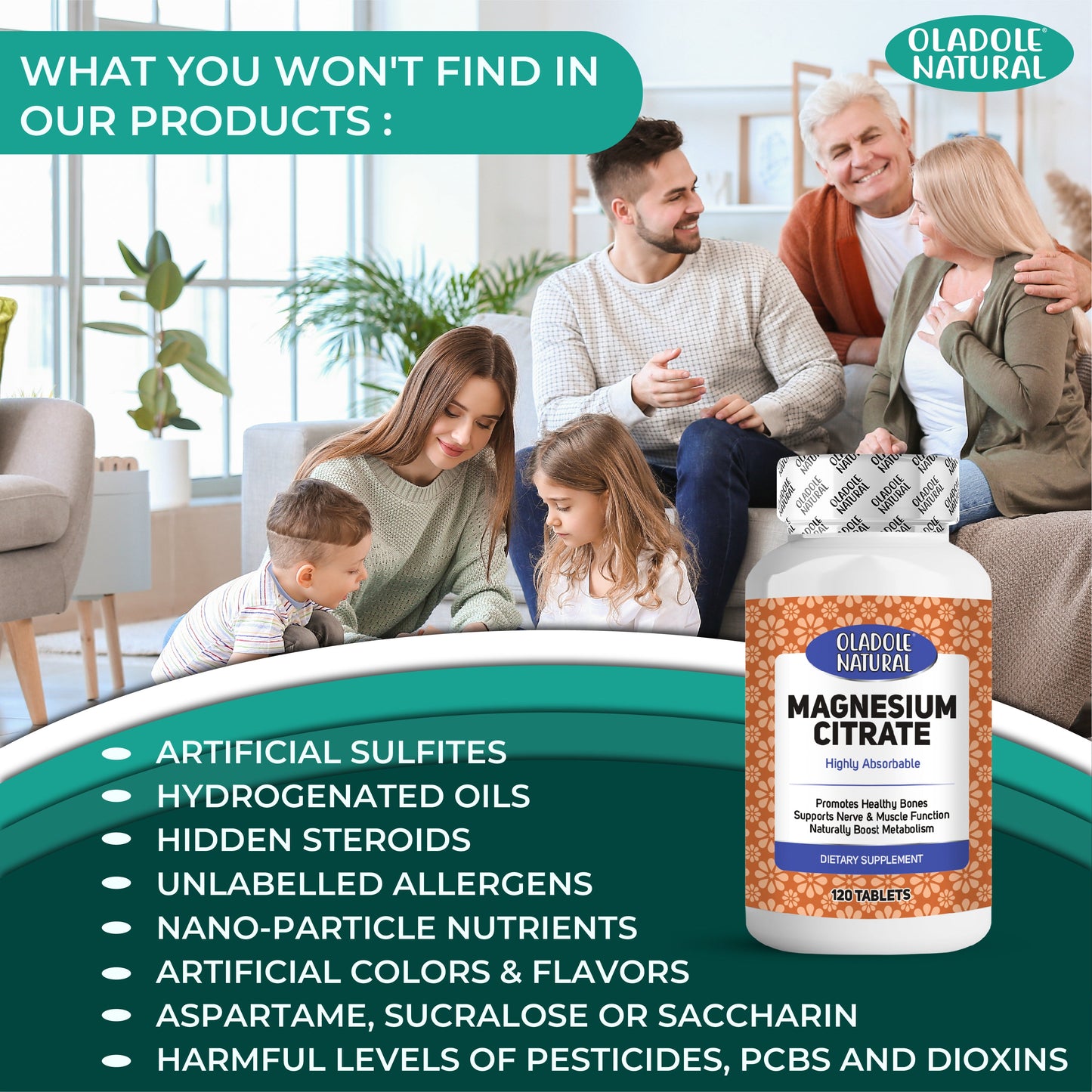 Highly Absorbable Magnesium Citrate 420Mg 120 Tablets