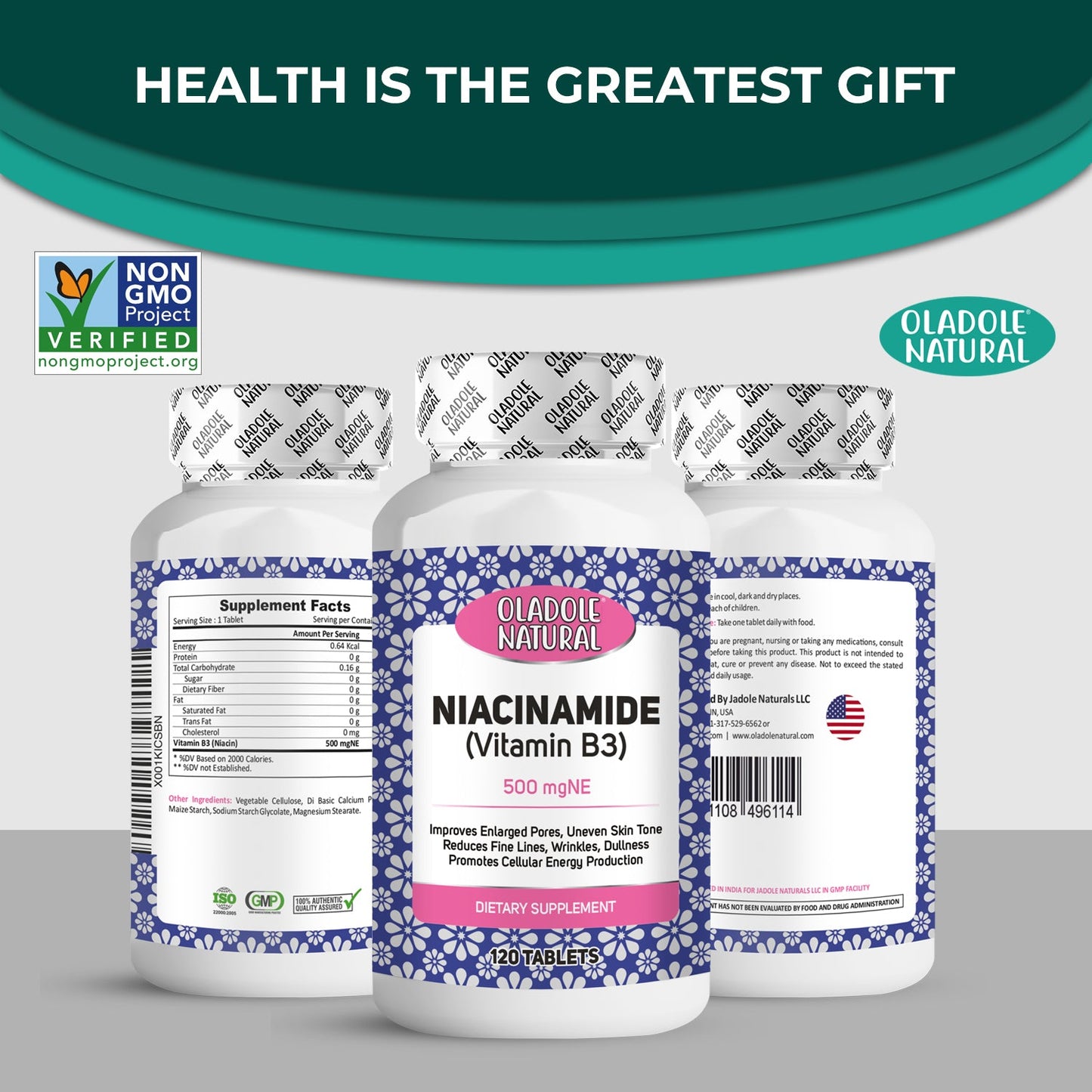 Niacinamide Vitamin B3 500mgNE 120 Tablets