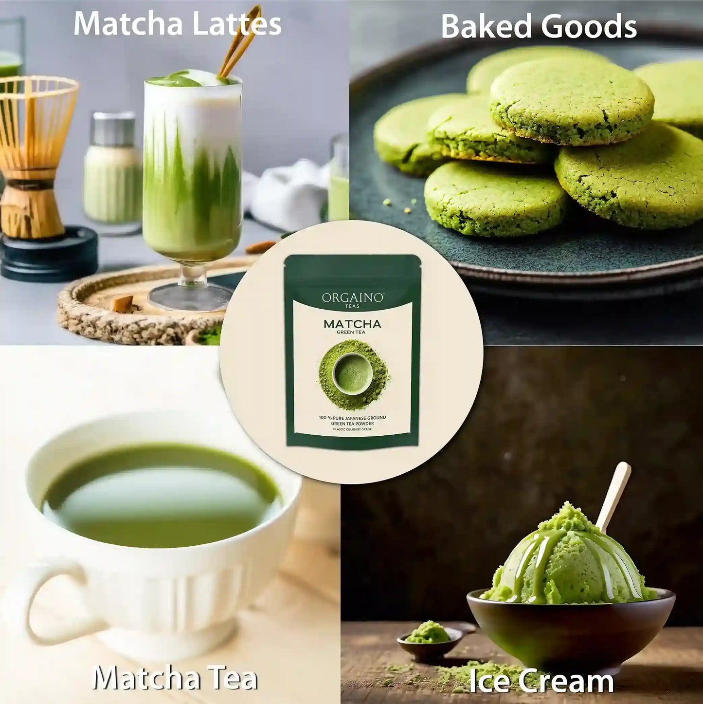 Orgaino Raw Matcha Green Tea Powder (50g, 25 Cups)