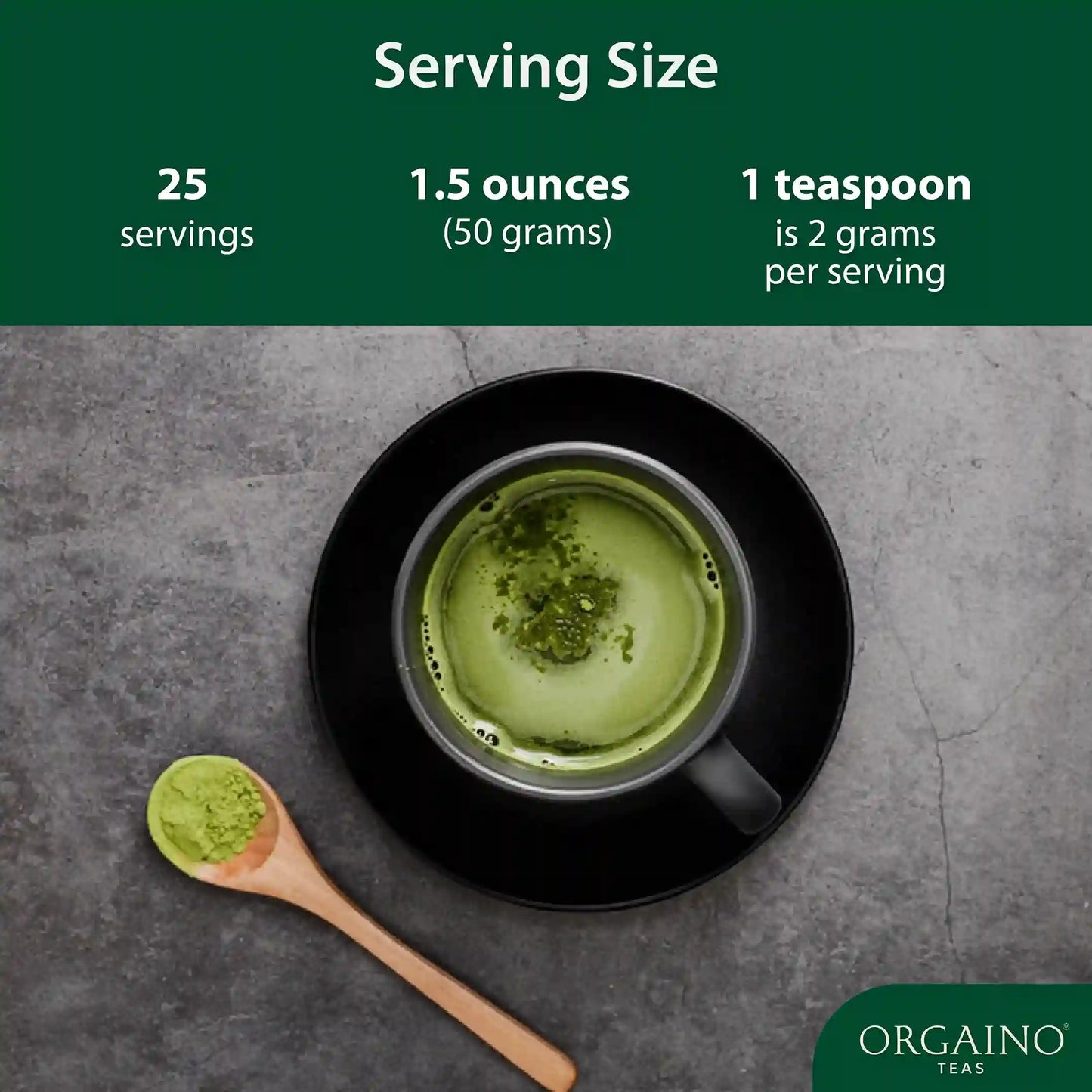 Orgaino Vanilla Matcha Green Tea Powder (50g, 25 Cups)