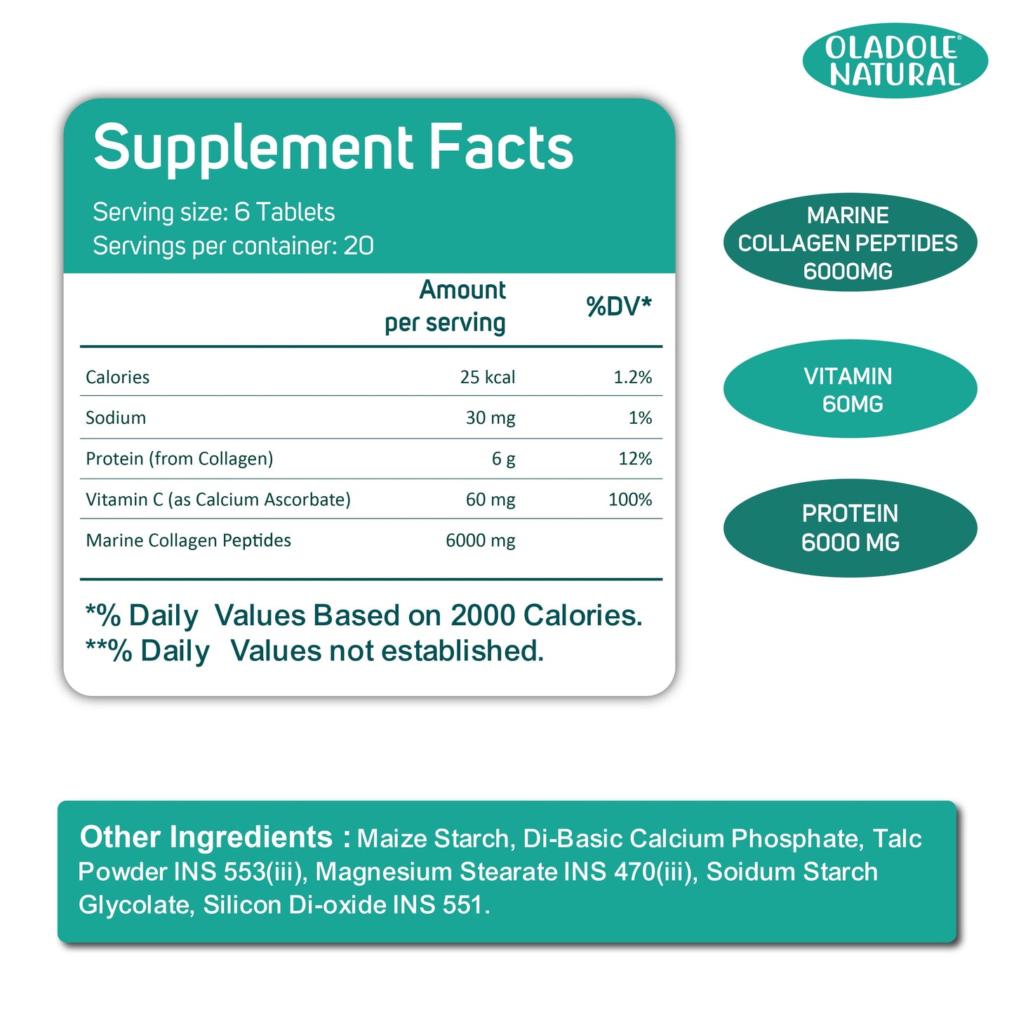 Super Collagen with Vitamin C 6000mg 120 Tablets