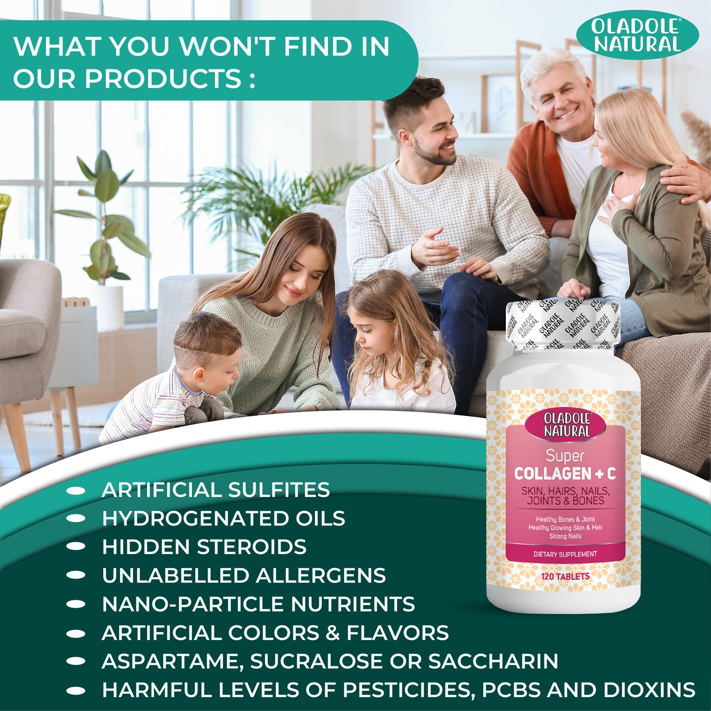 Super Collagen with Vitamin C 6000mg 120 Tablets