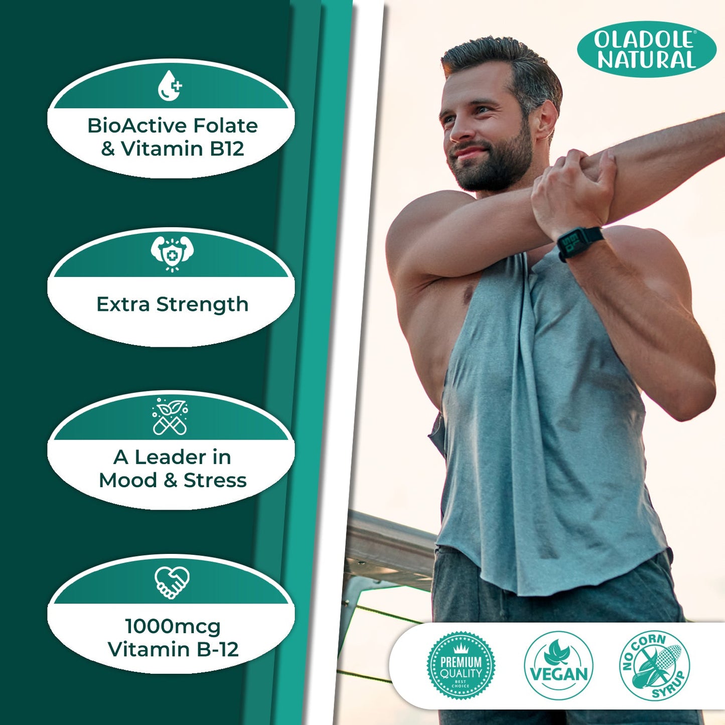 Vitamin B-12 with Folic Acid, 1000mcg 100 Tablets