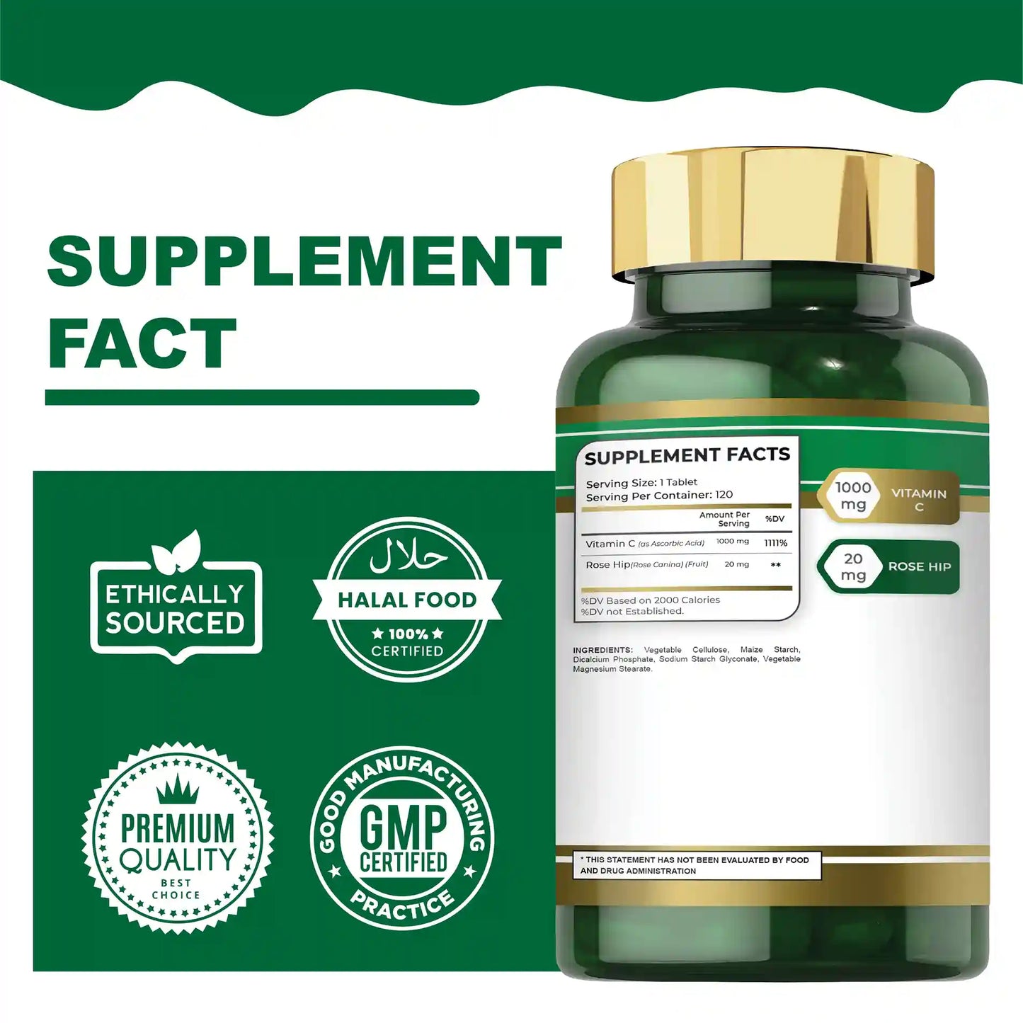 Folfar Vitamin C With Rose Hips - 1000mg