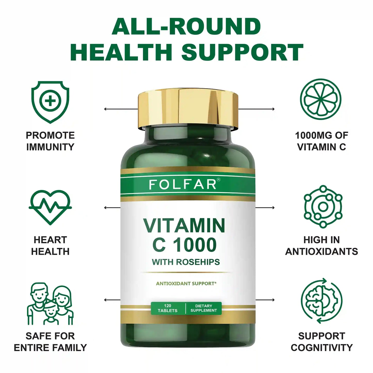 Folfar Vitamin C With Rose Hips - 1000mg