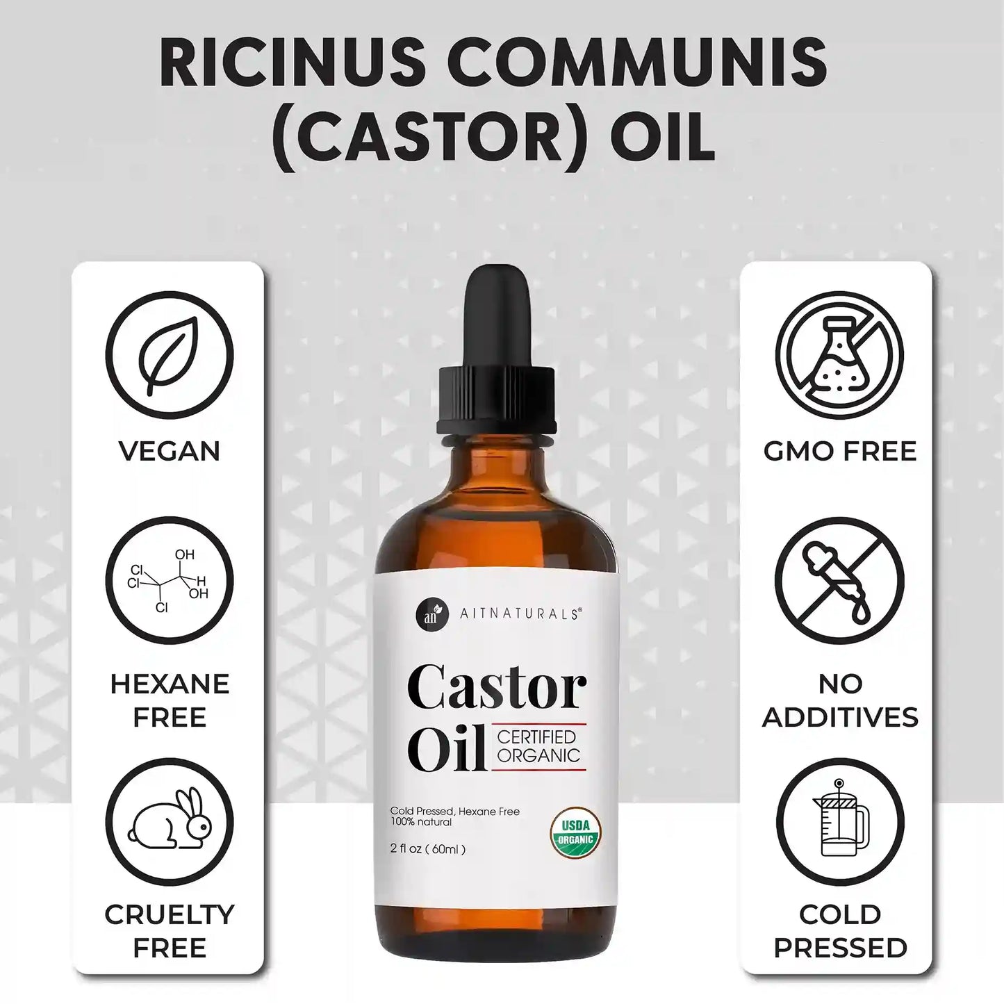 Aitnaturals Organic Castor Oil 60ml