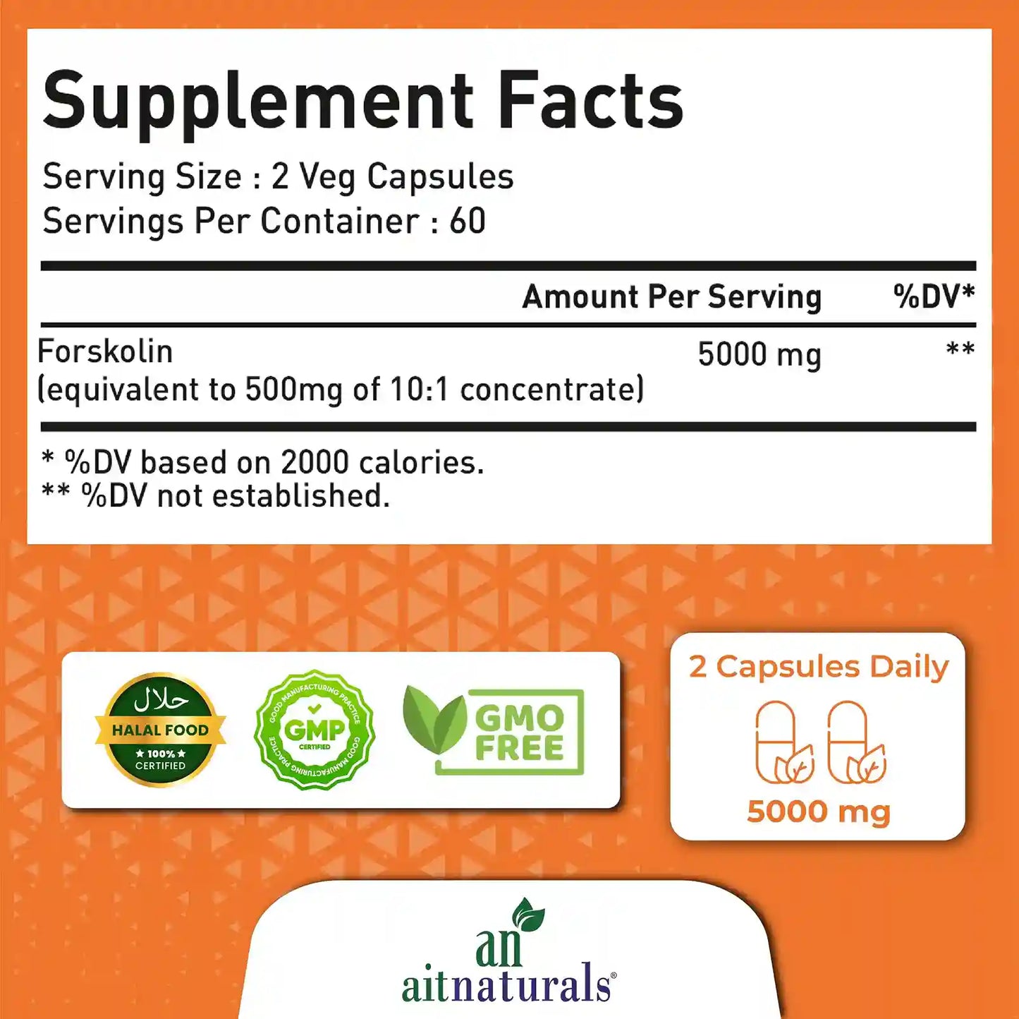 Forskolin Extract - 5000 mg (120 Capsules)