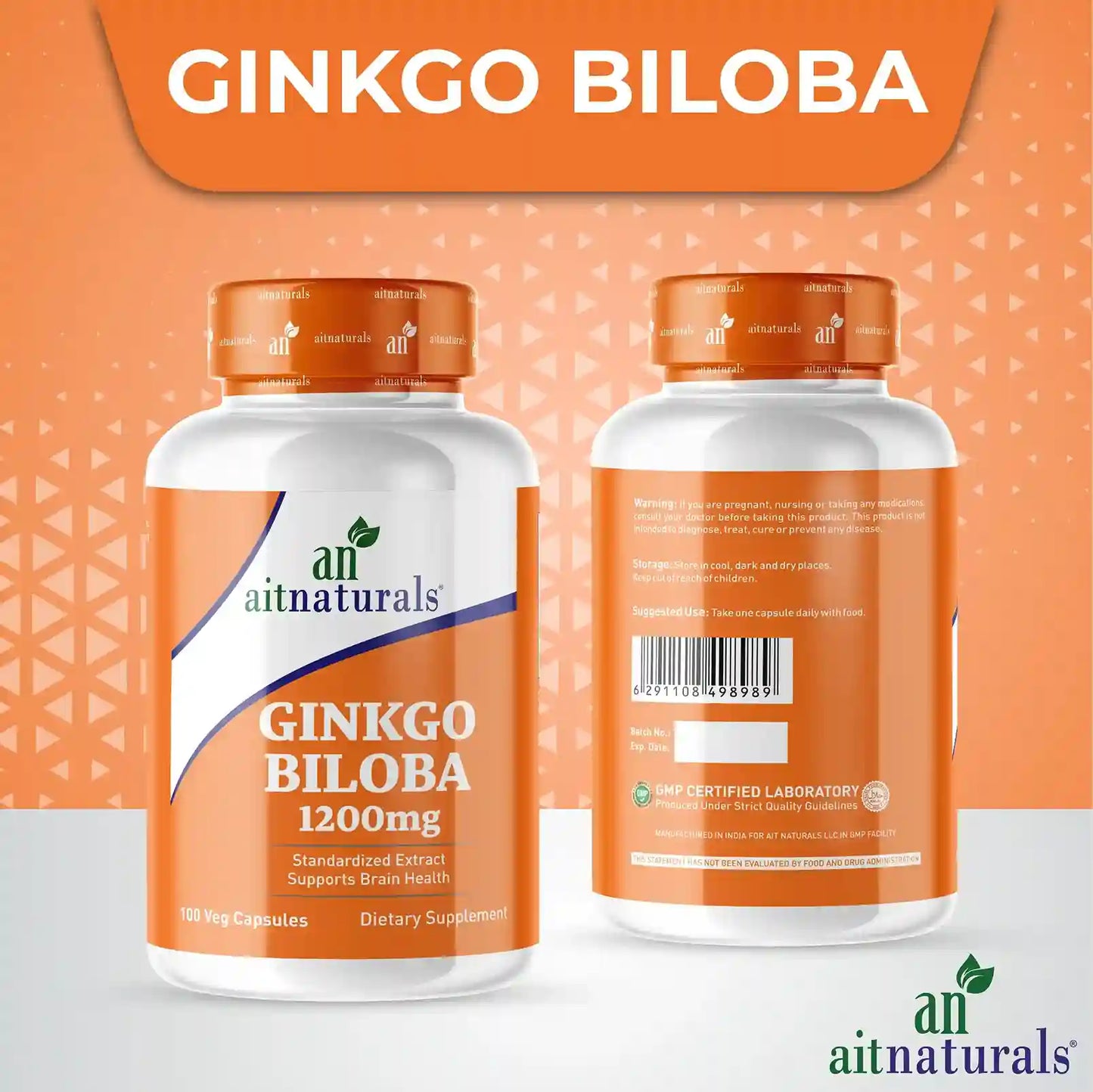 Gingko Biloba - 1200 mg (100 Capsules)