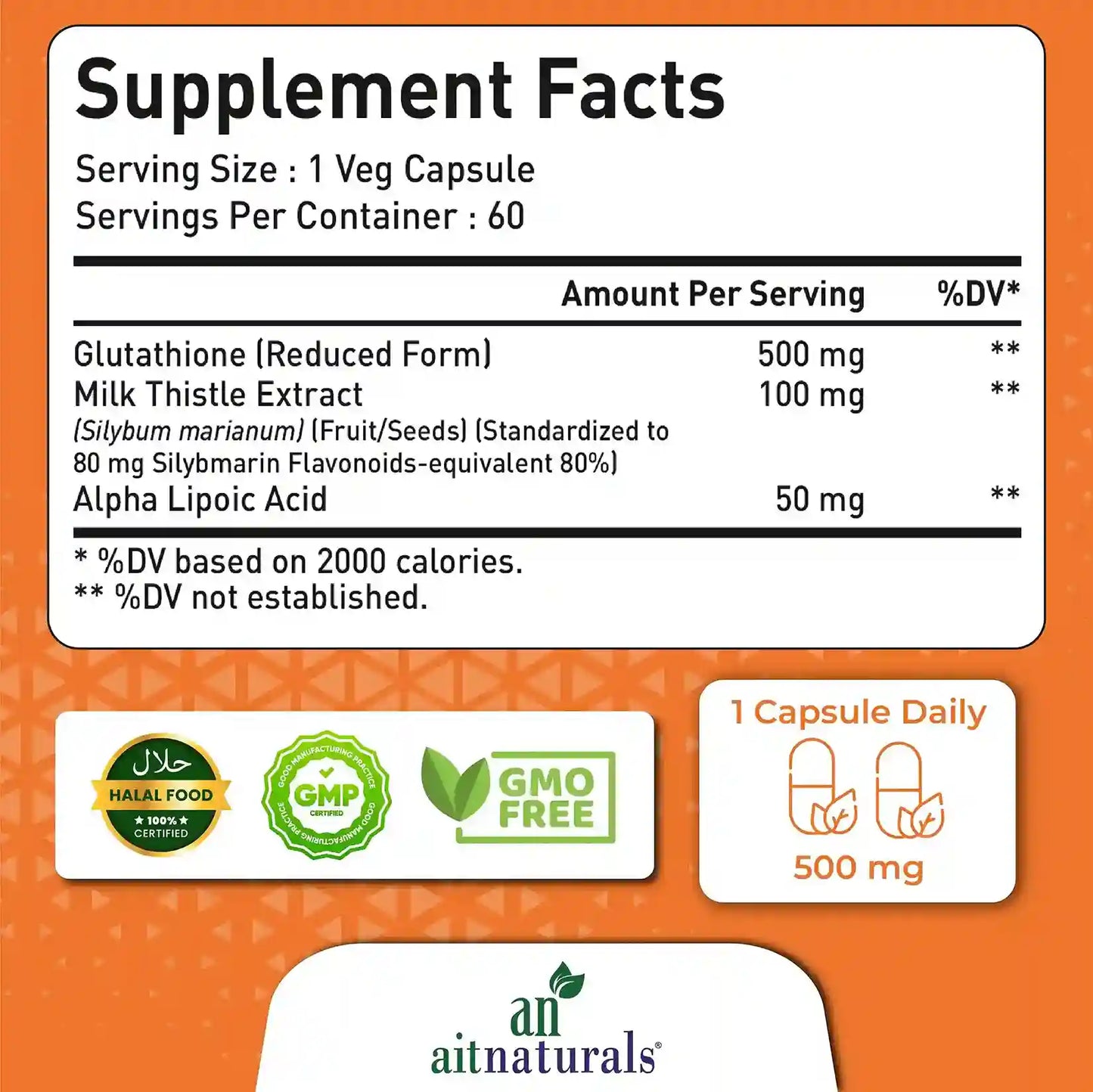Glutathione(500mg)-60 Capsules
