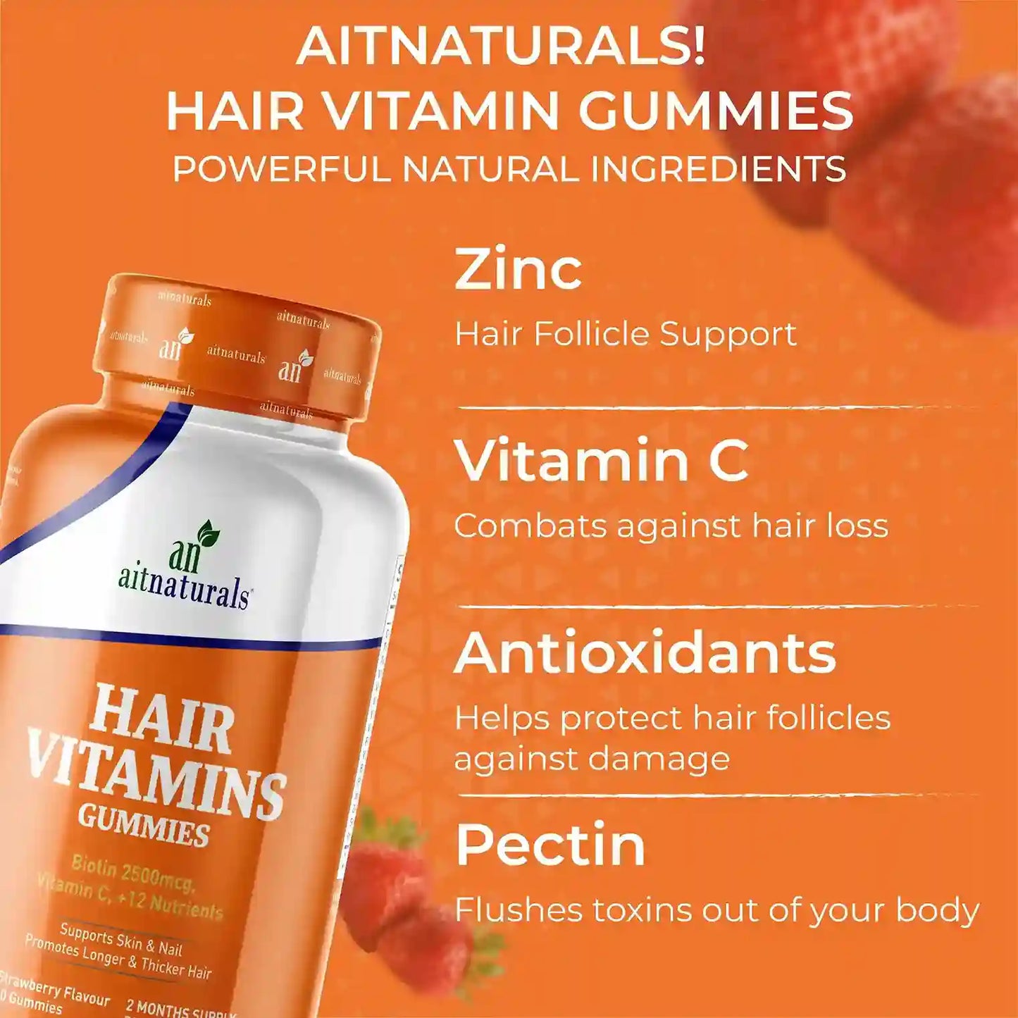 Hair Vitamin Gummies-Strawberry