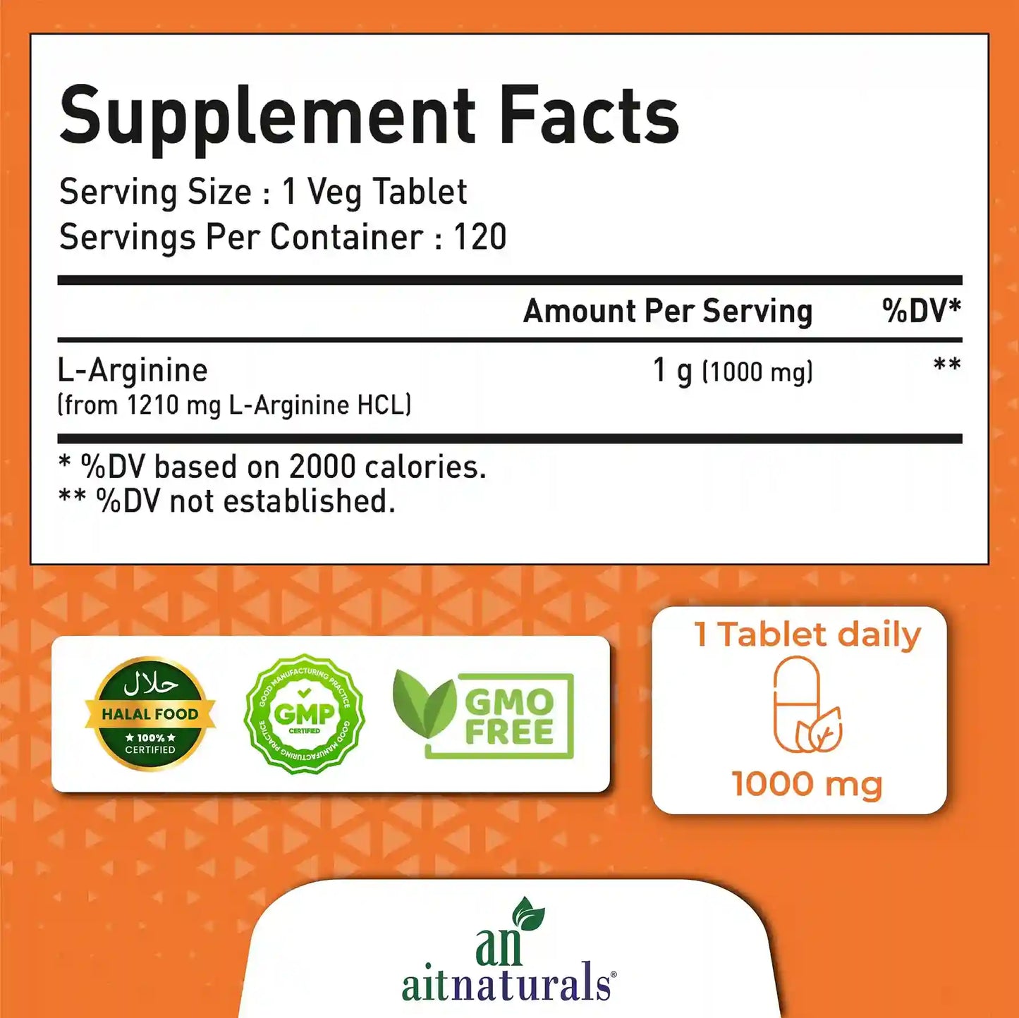 Double Strength L-Arginine - 1000 mg