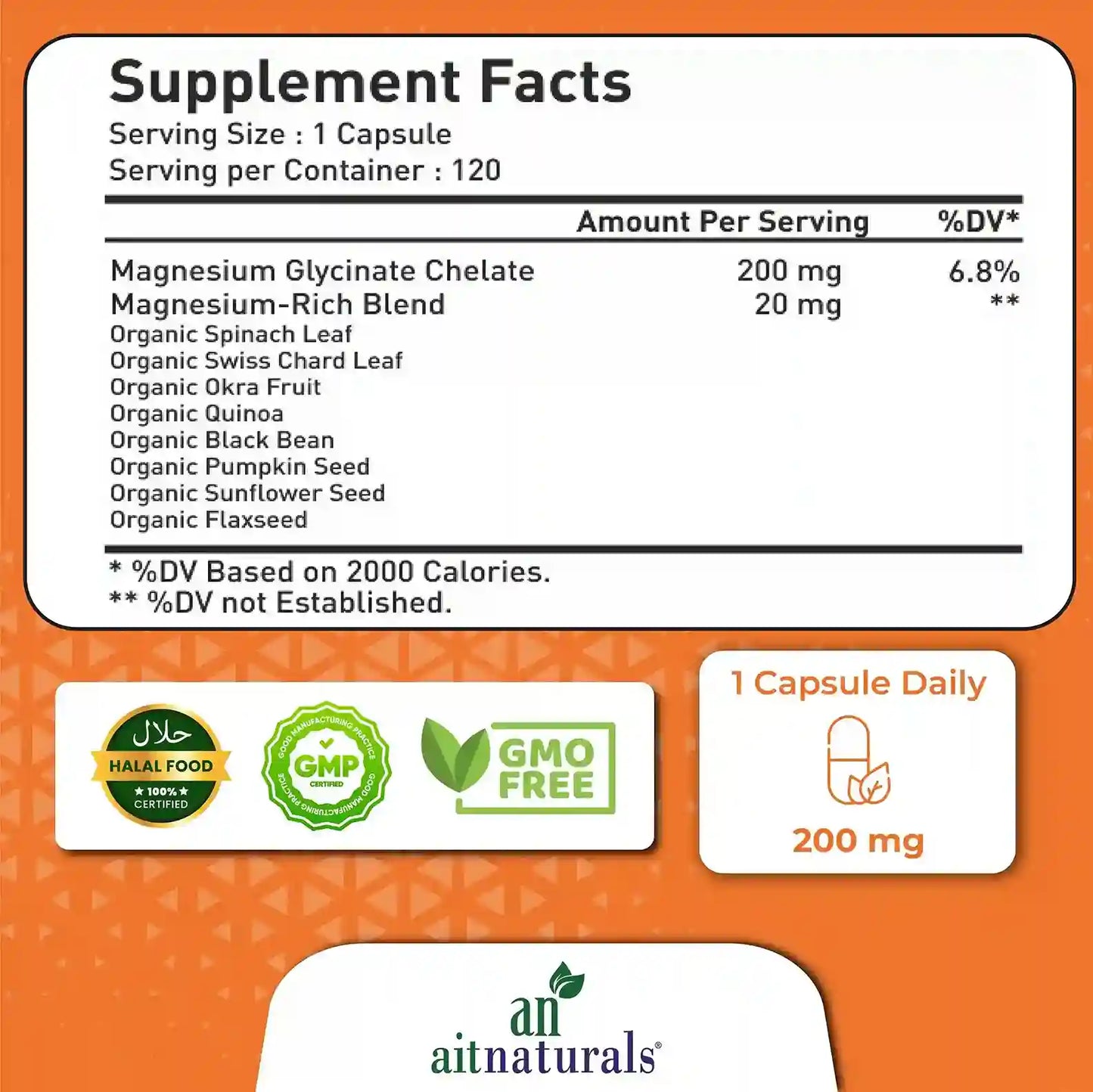 Magnesium Glycinate Chelate - 120 Capsules