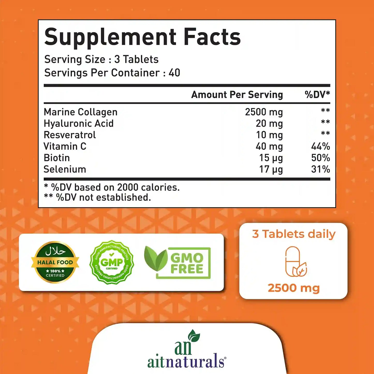 Marine Collagen - 2500 mg (120 Tablets)