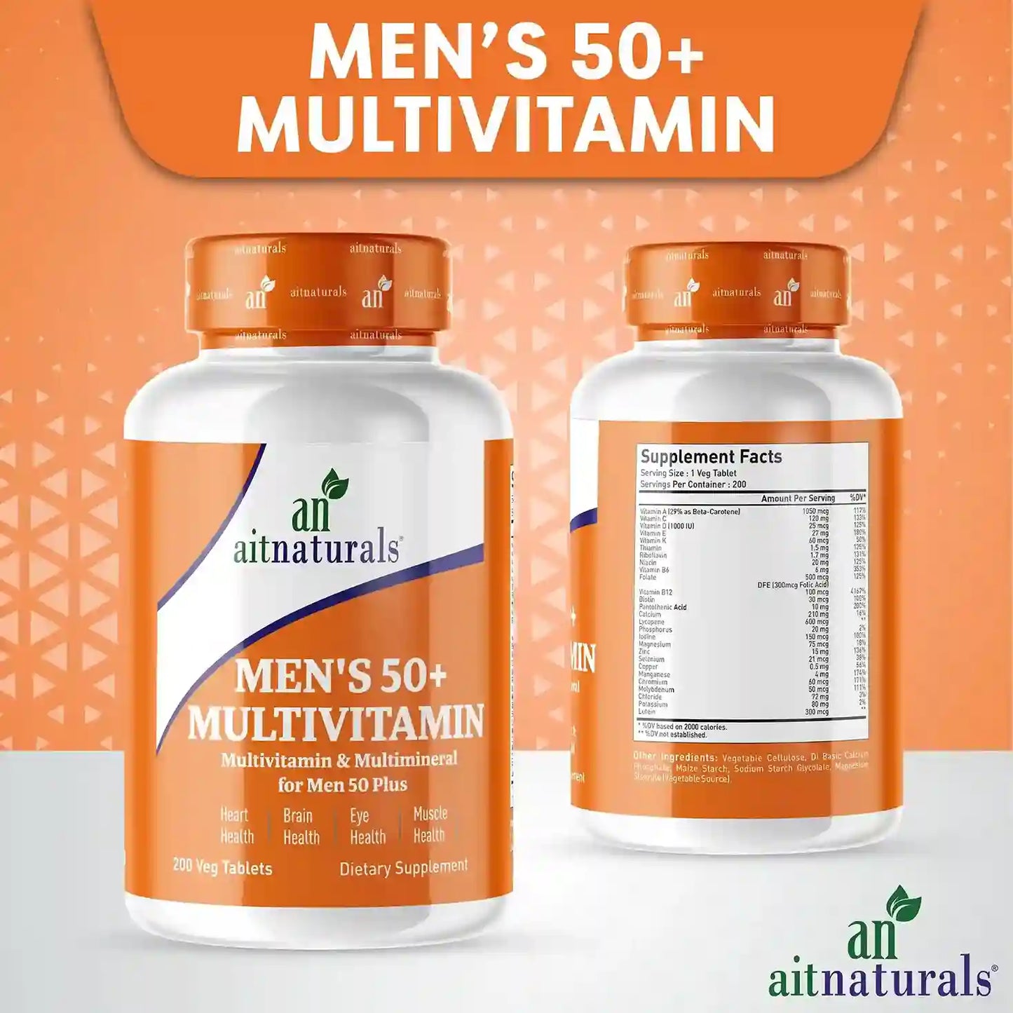 Aitnaturals Mens 50+ Multivitamin - 5000 mg (200 Tablets)