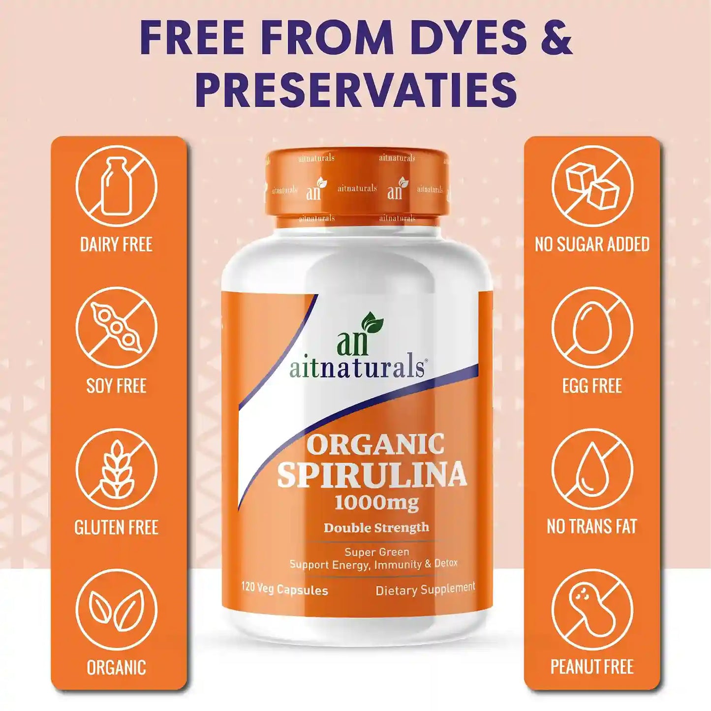 Organic Spirulina - 1000 mg (120 Capsules)
