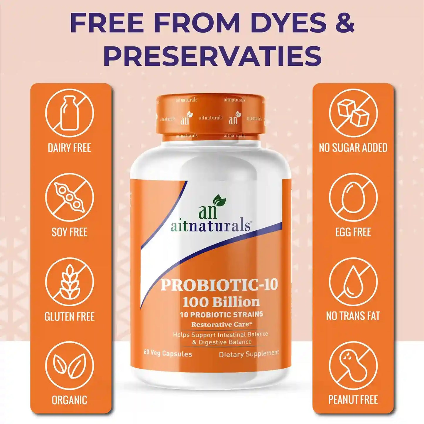 Aitnaturals Probiotic 10-100 Billion (60 Capsules)