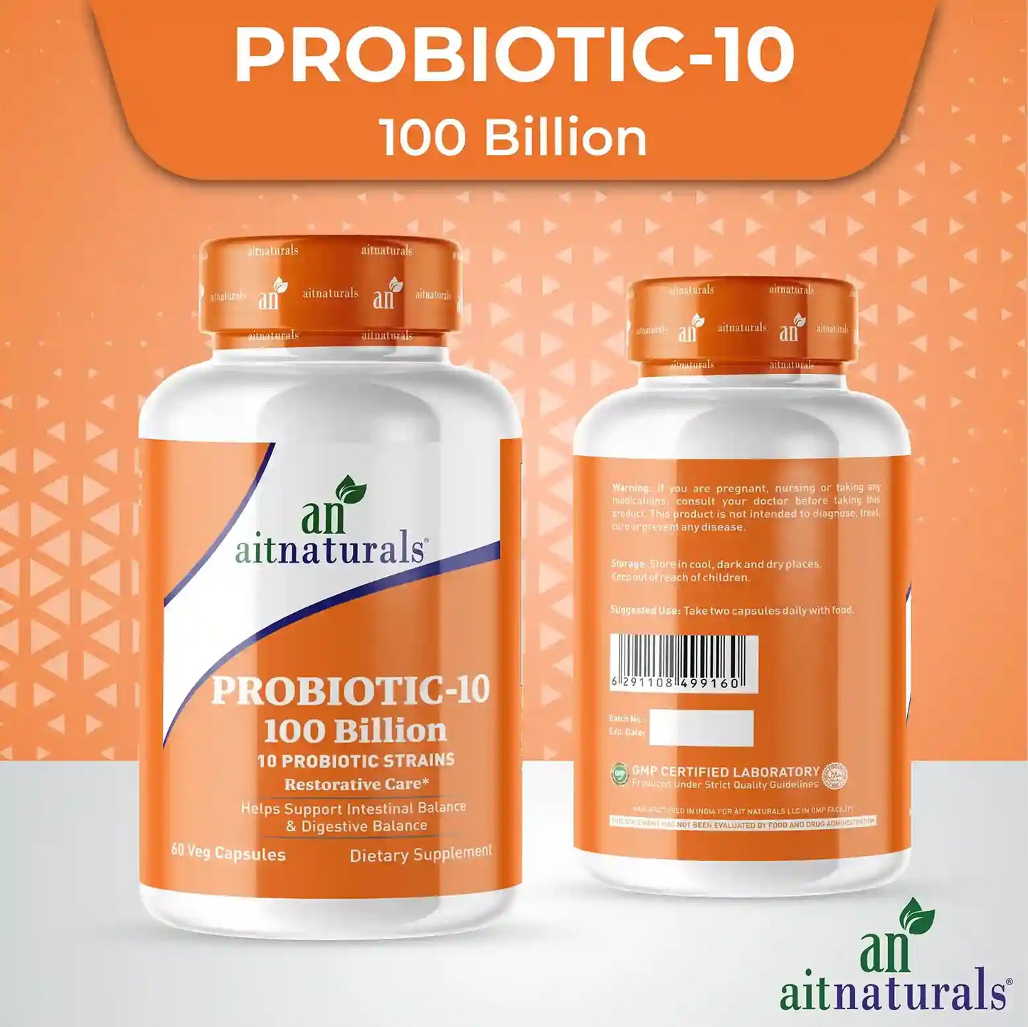 Aitnaturals Probiotic 10-100 Billion (60 Capsules)