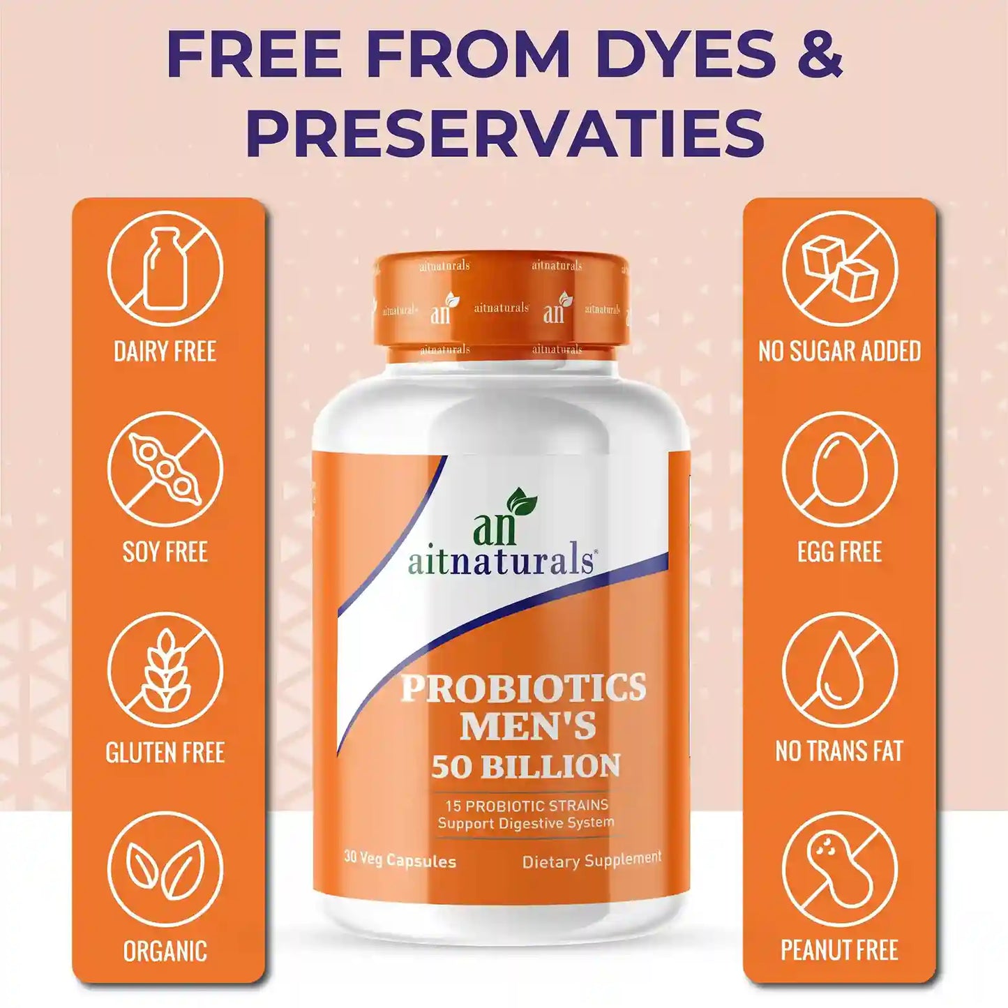 Aitnaturals Probiotics Men's - 50 Billion