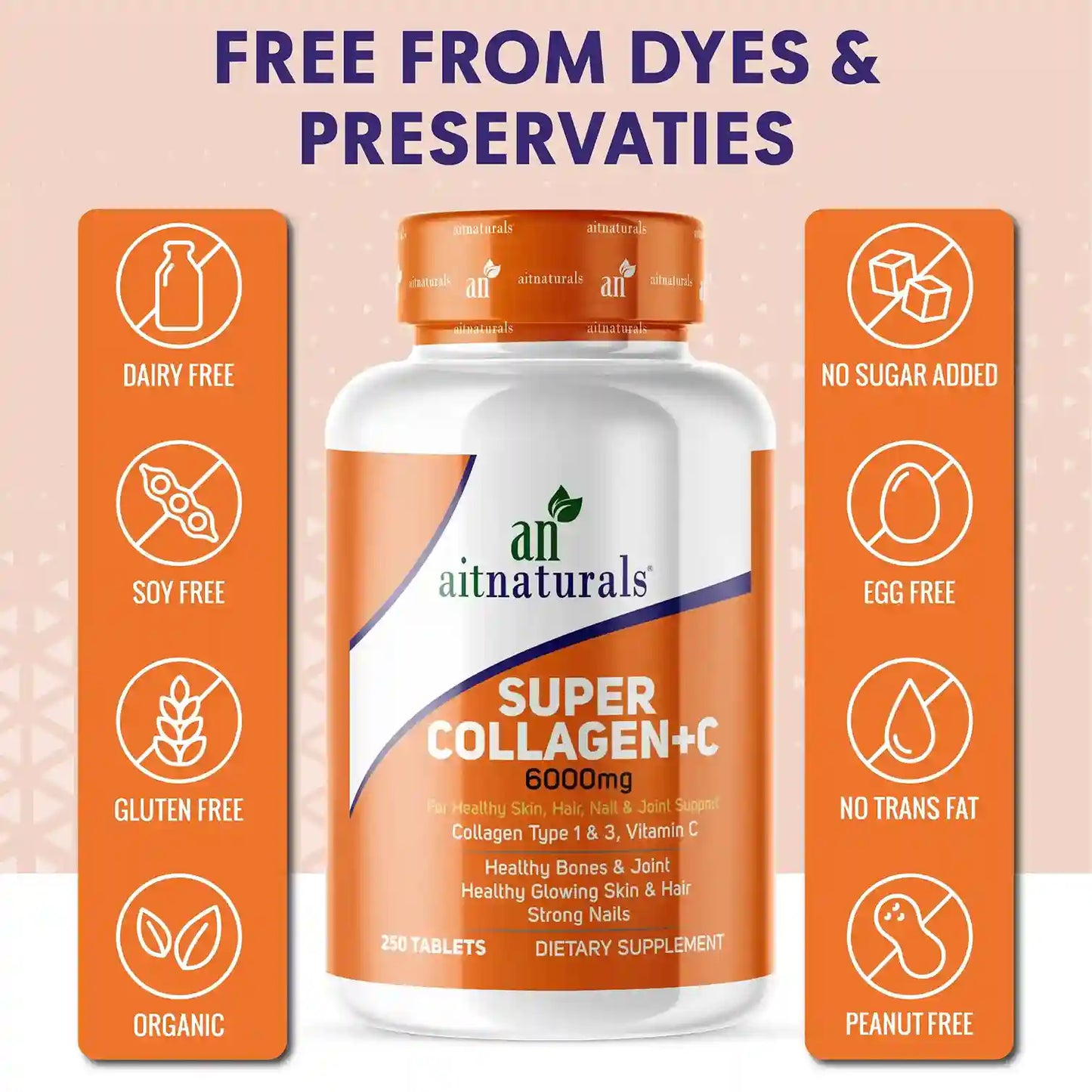 Super Collagen + Vitamin C - 250 Tablets