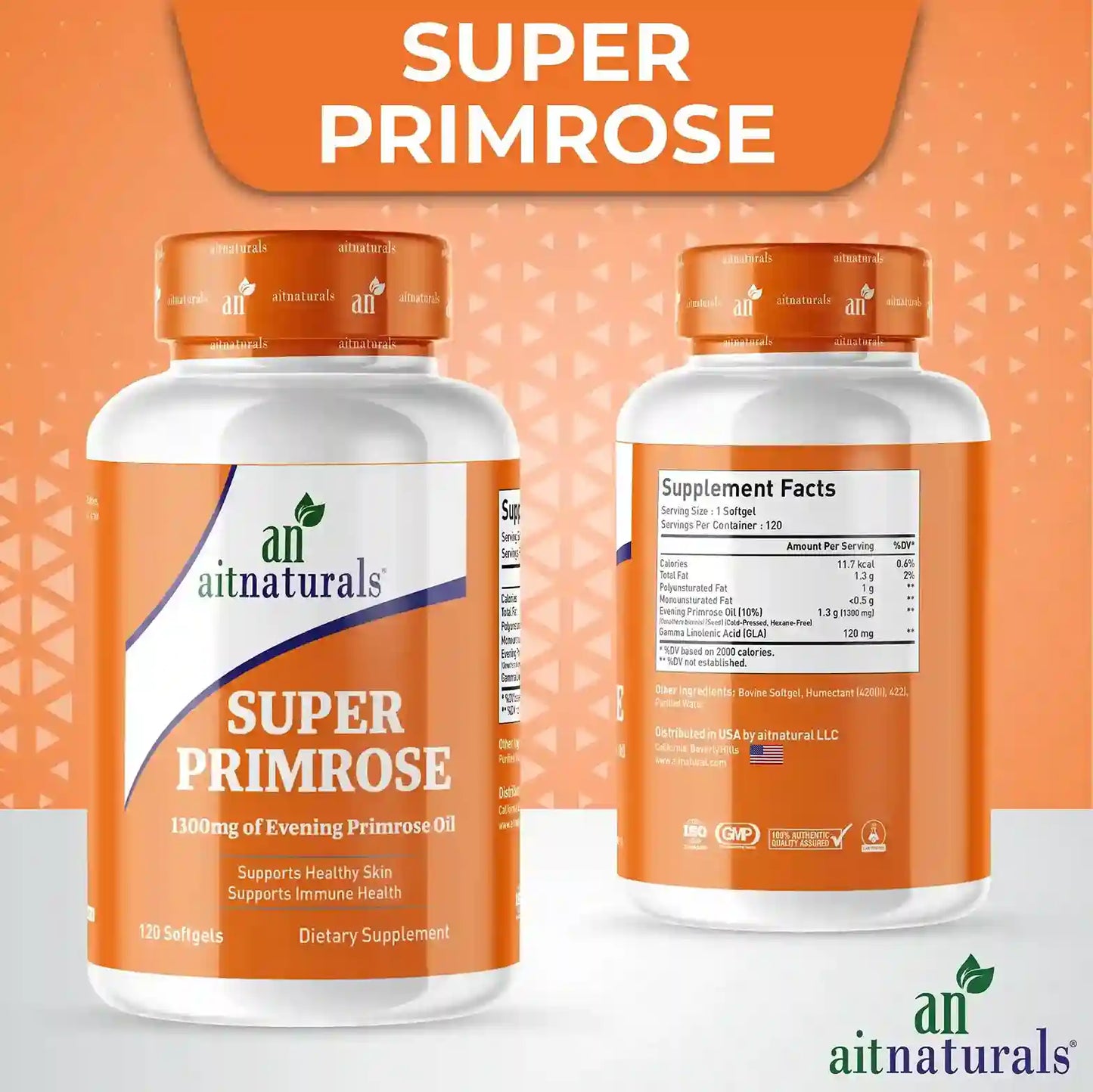 Aitnaturals Super Primrose - 1300mg (120 Softgels)