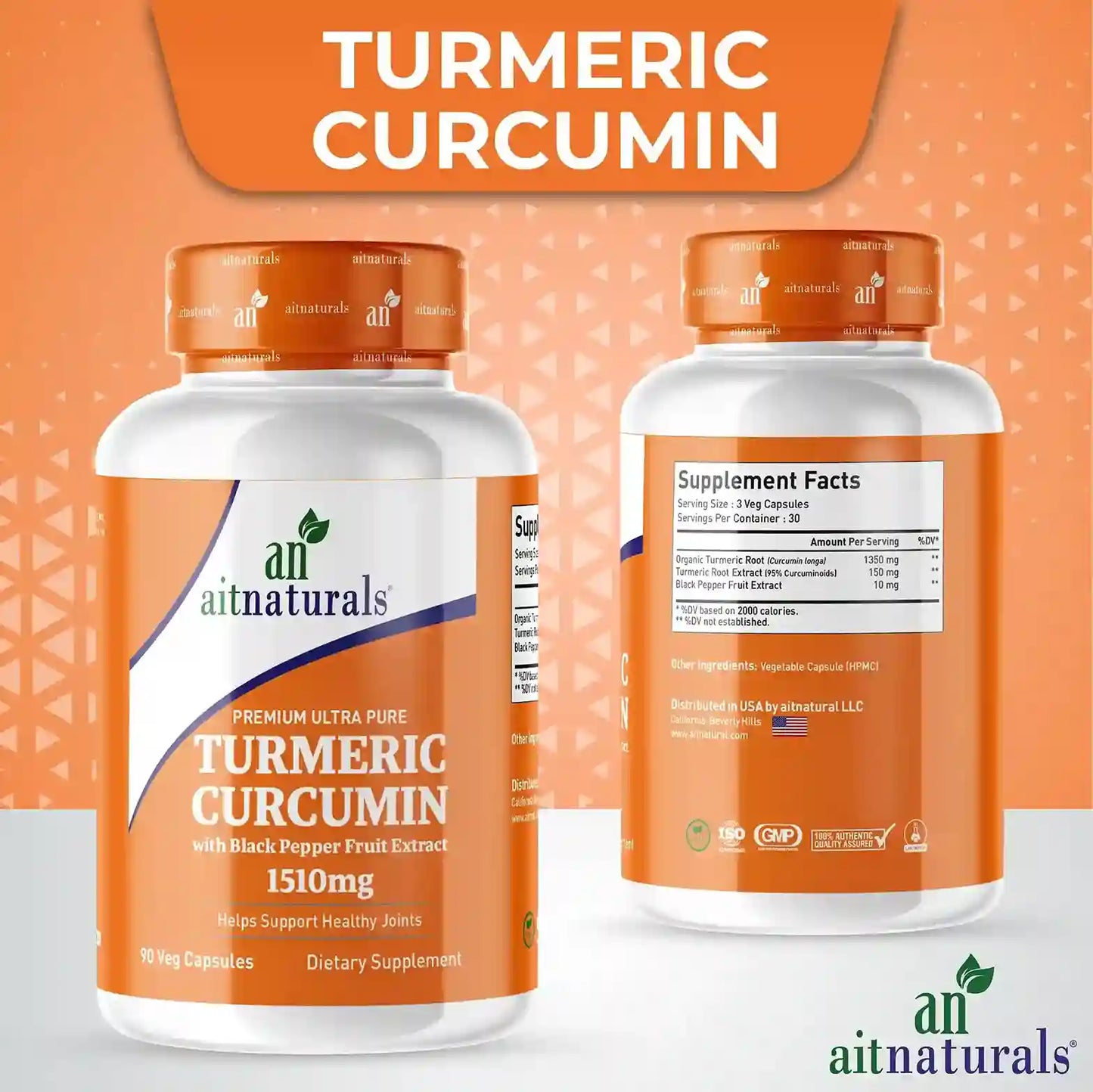Aitnaturals Turmeric Curcumin - 1510 mg (90 Capsules)