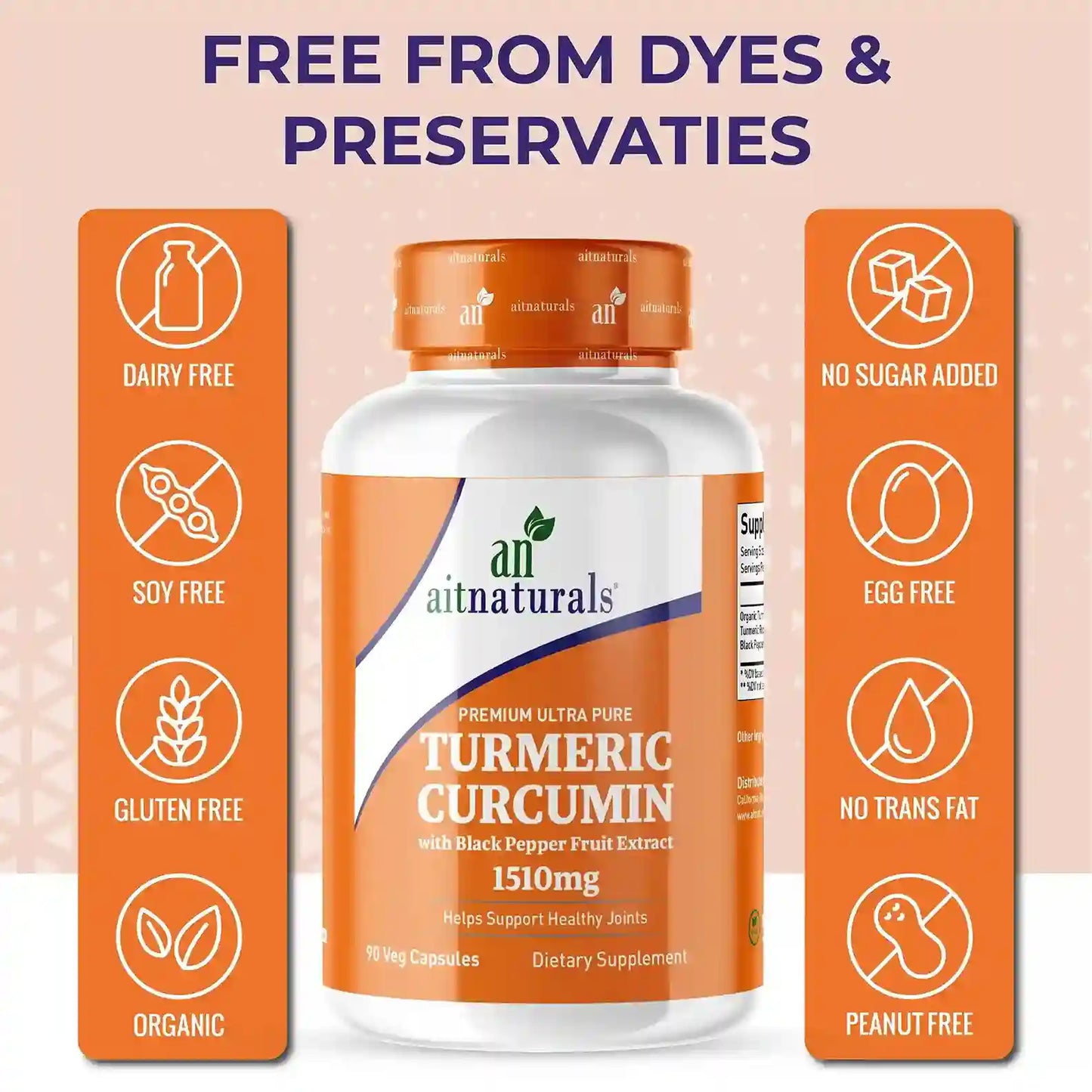 Aitnaturals Turmeric Curcumin - 1510 mg (90 Capsules)